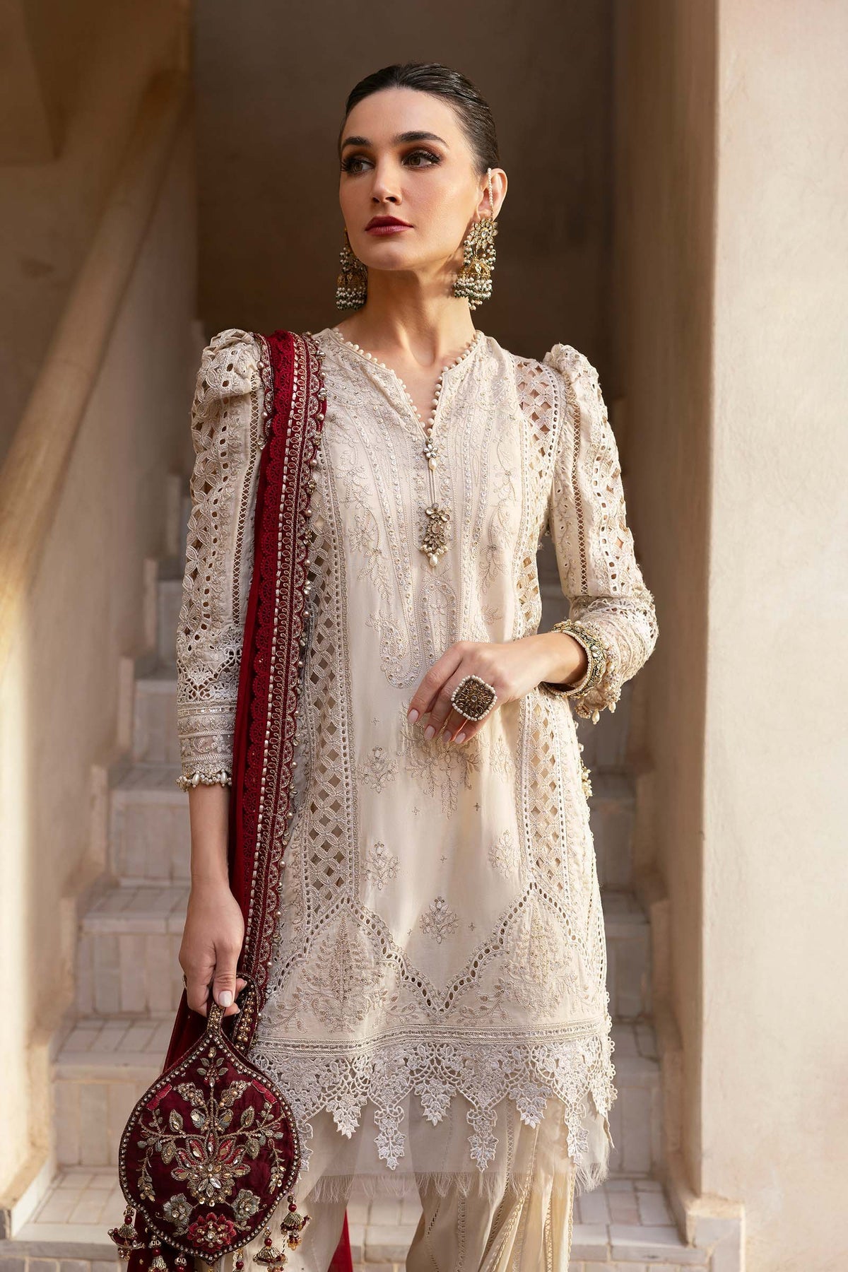 Maria B | Luxury Lawn 25 | D-2511-B by Maria B - Designer Dress - Type: Ladies Clothes - Available at Libayah - 100% Original
