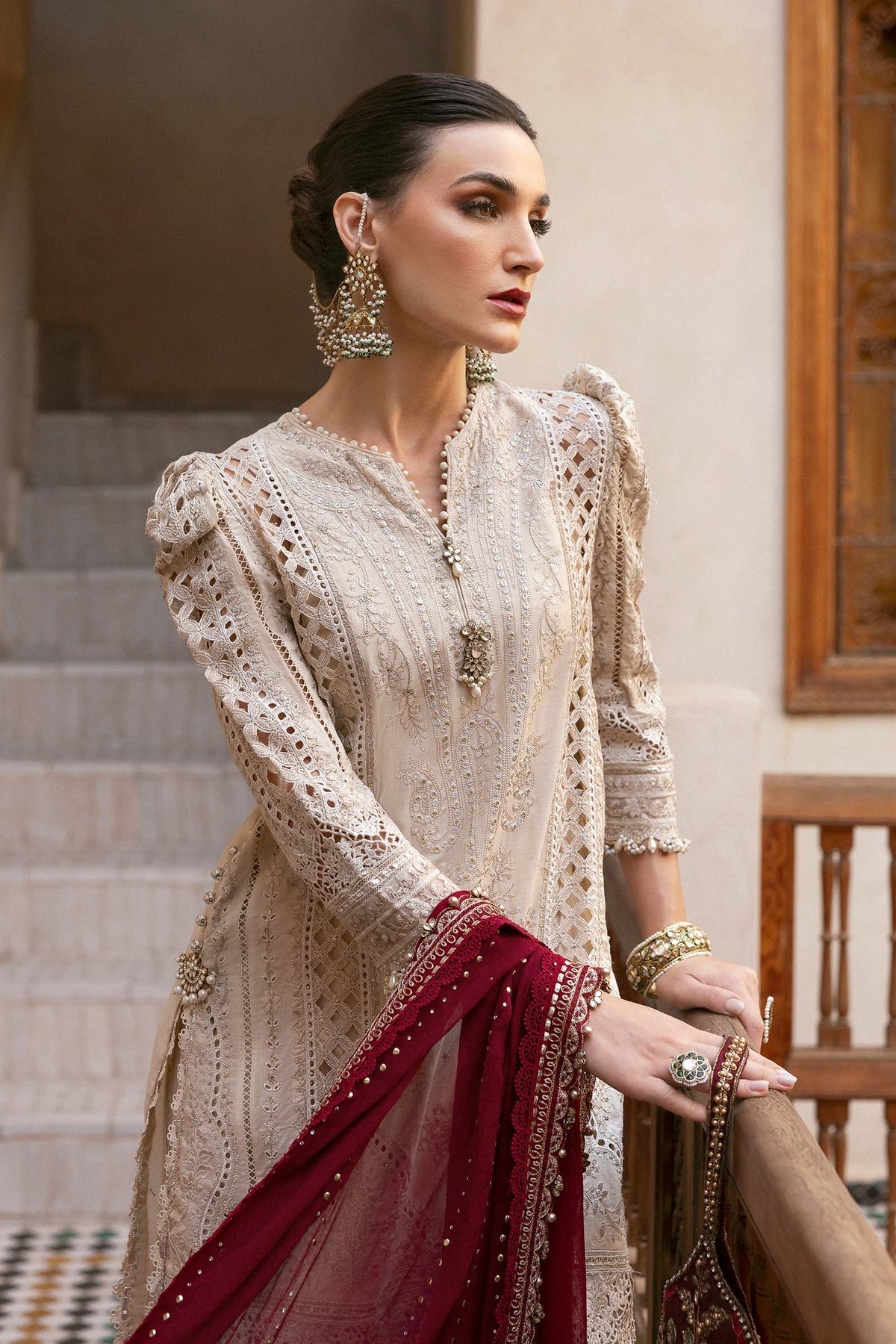 Maria B | Luxury Lawn 25 | D-2511-B by Maria B - Designer Dress - Type: Ladies Clothes - Available at Libayah - 100% Original