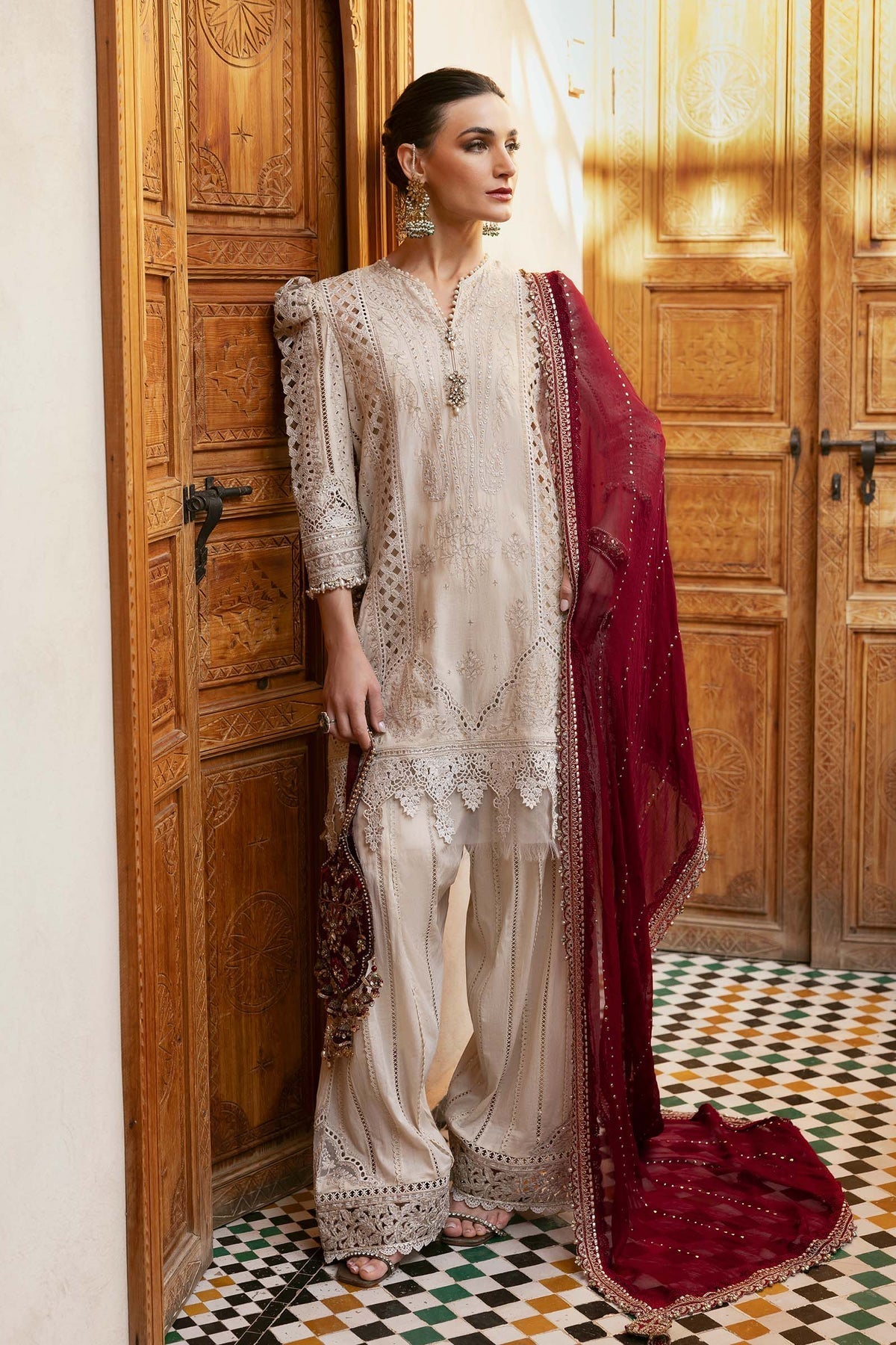 Maria B | Luxury Lawn 25 | D-2511-B by Maria B - Designer Dress - Type: Ladies Clothes - Available at Libayah - 100% Original