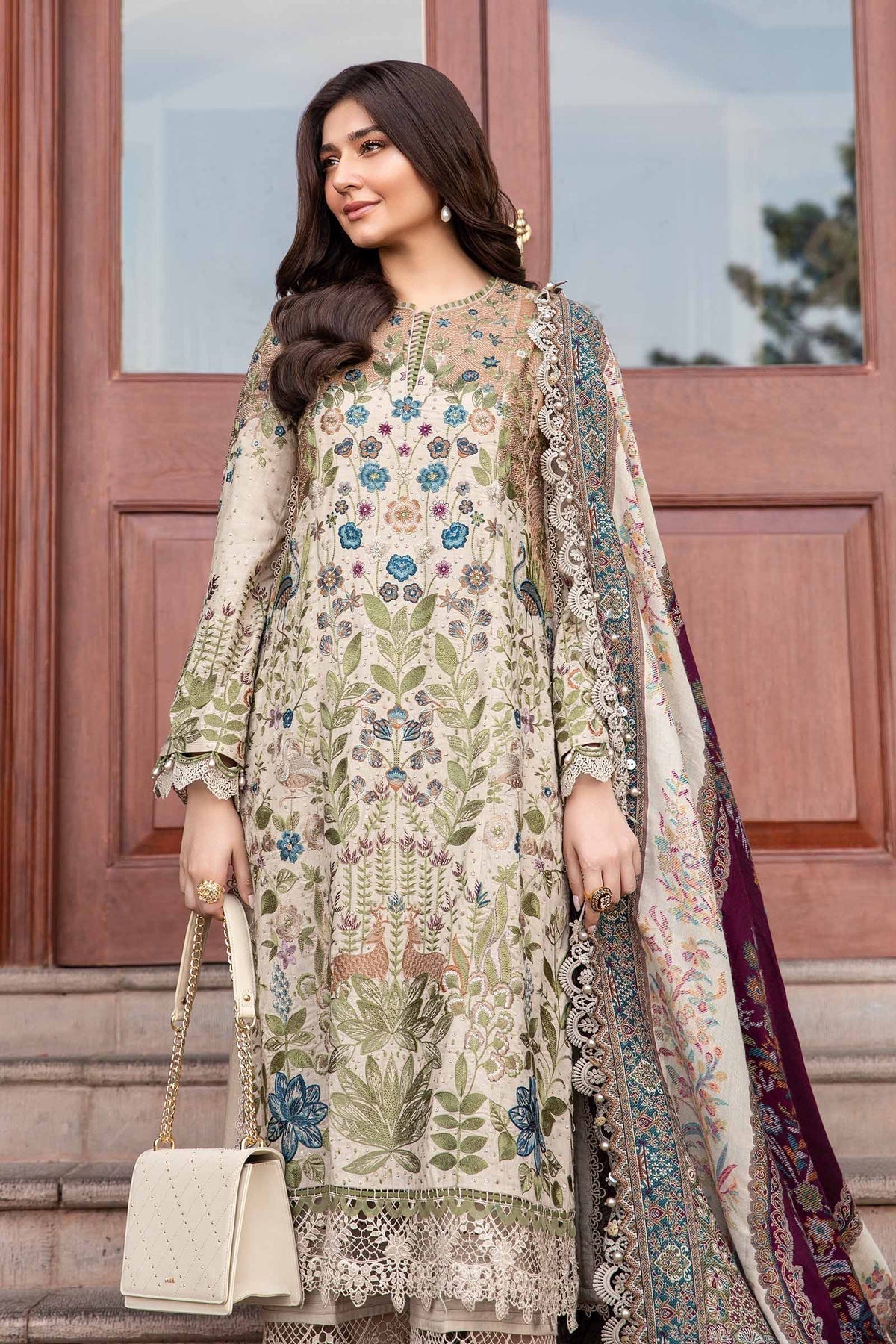 Maria B | Winter Luxe 24 | DL-1211 by Maria B - Designer Dress  - Type : Ladies Clothes - Available at Libayah - 100% Original 