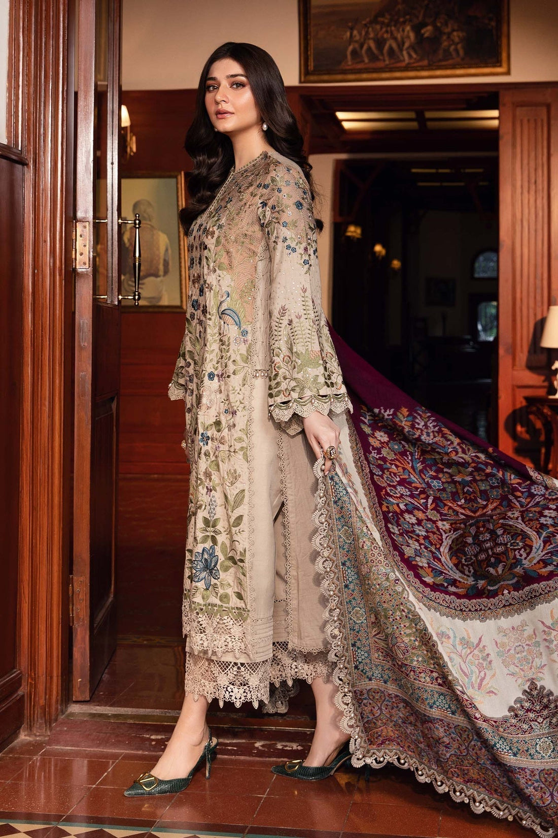 Maria B | Winter Luxe 24 | DL-1211 by Maria B - Designer Dress  - Type : Ladies Clothes - Available at Libayah - 100% Original 