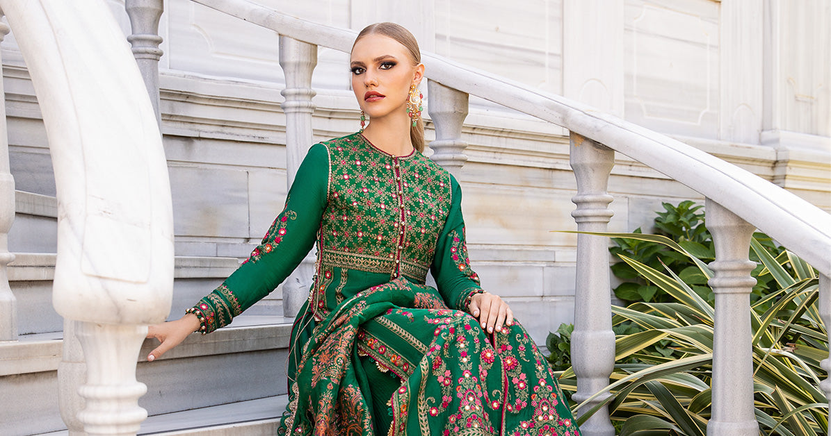 Maria B | Sateen Formals 24 | CST-811 by Maria B - Designer Dress - Type: Formal - Available at Libayah - 100% Original