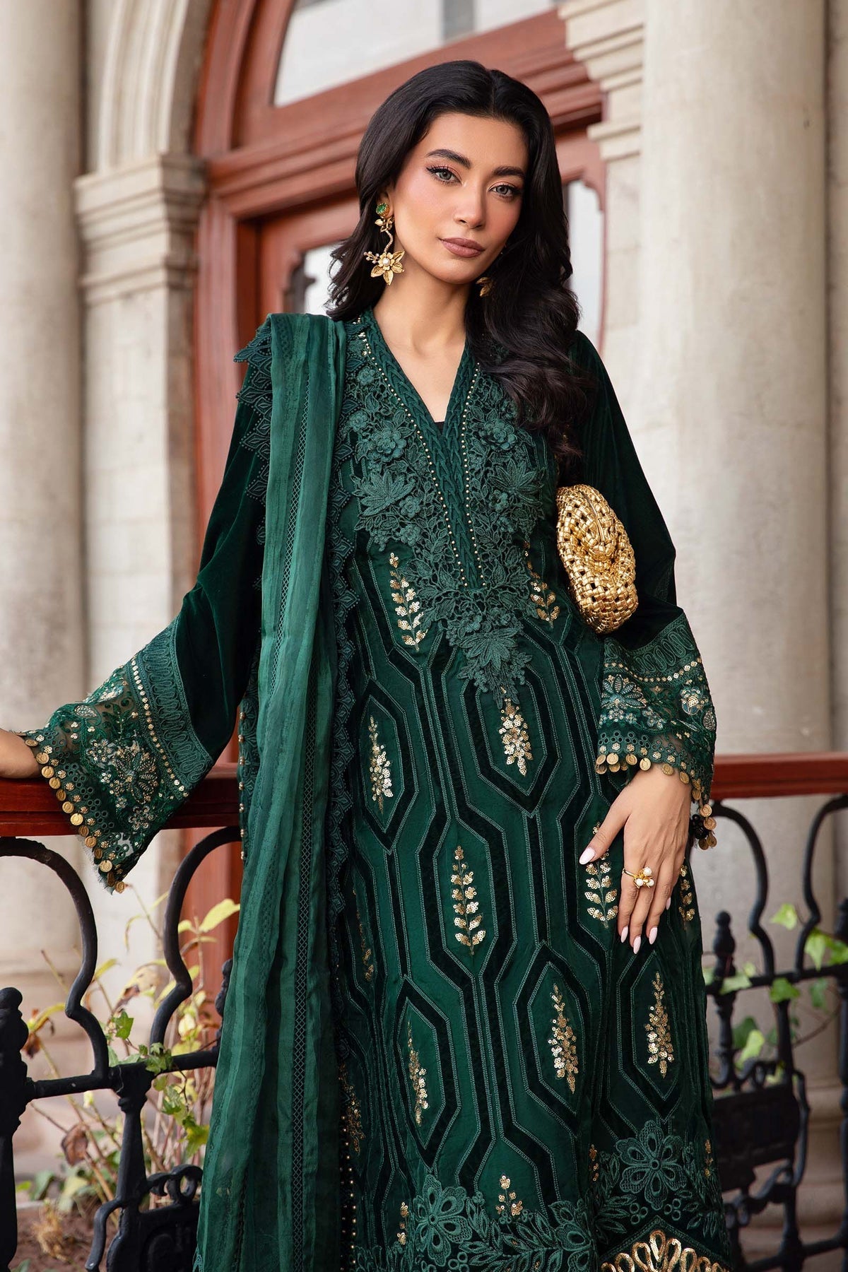 Maria B | Winter Luxe 24 | DL-1212 by Maria B - Designer Dress - Type: Ladies Clothes - Available at Libayah - 100% Original