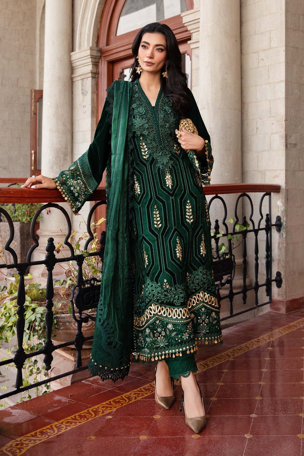 Maria B | Winter Luxe 24 | DL-1212 by Maria B - Designer Dress - Type: Ladies Clothes - Available at Libayah - 100% Original