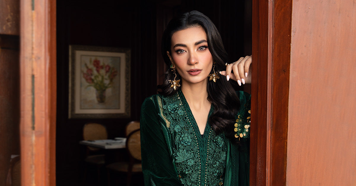 Maria B | Winter Luxe 24 | DL-1212 by Maria B - Designer Dress - Type: Ladies Clothes - Available at Libayah - 100% Original