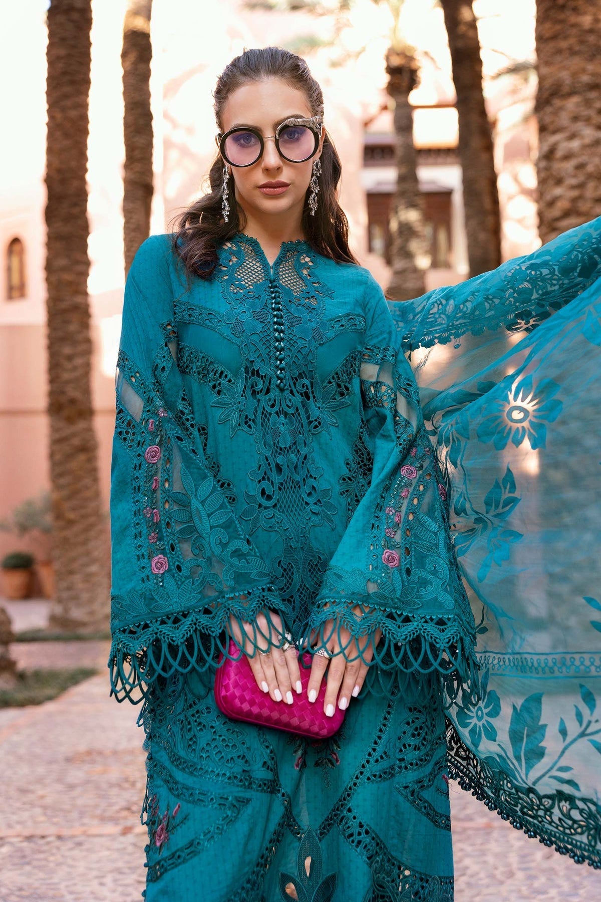 Maria B | Luxury Lawn 25 | D-2513-B by Maria B - Designer Dress - Type: Ladies Clothes - Available at Libayah - 100% Original