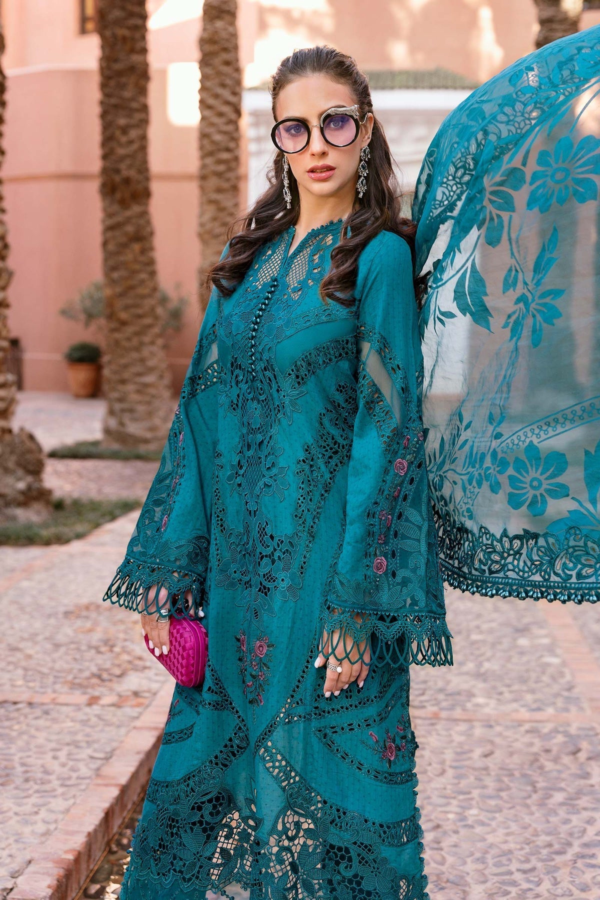 Maria B | Luxury Lawn 25 | D-2513-B by Maria B - Designer Dress - Type: Ladies Clothes - Available at Libayah - 100% Original