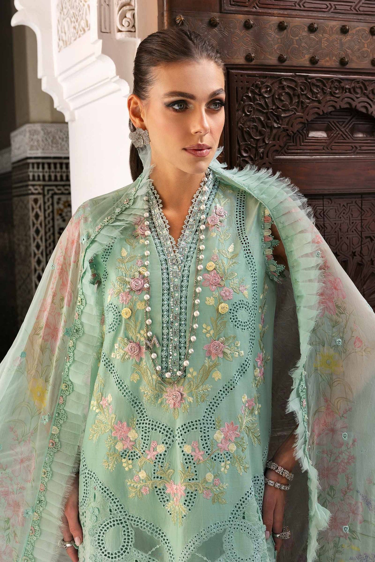 Maria B | Luxury Lawn 25 | D-2514-A by Maria B - Designer Dress - Type: Ladies Clothes - Available at Libayah - 100% Original