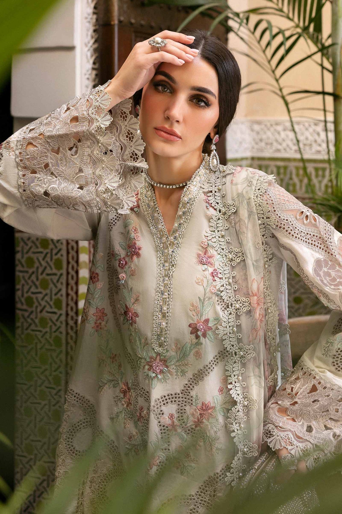 Maria B | Luxury Lawn 25 | D-2514-B by Maria B - Designer Dress - Type: Ladies Clothes - Available at Libayah - 100% Original