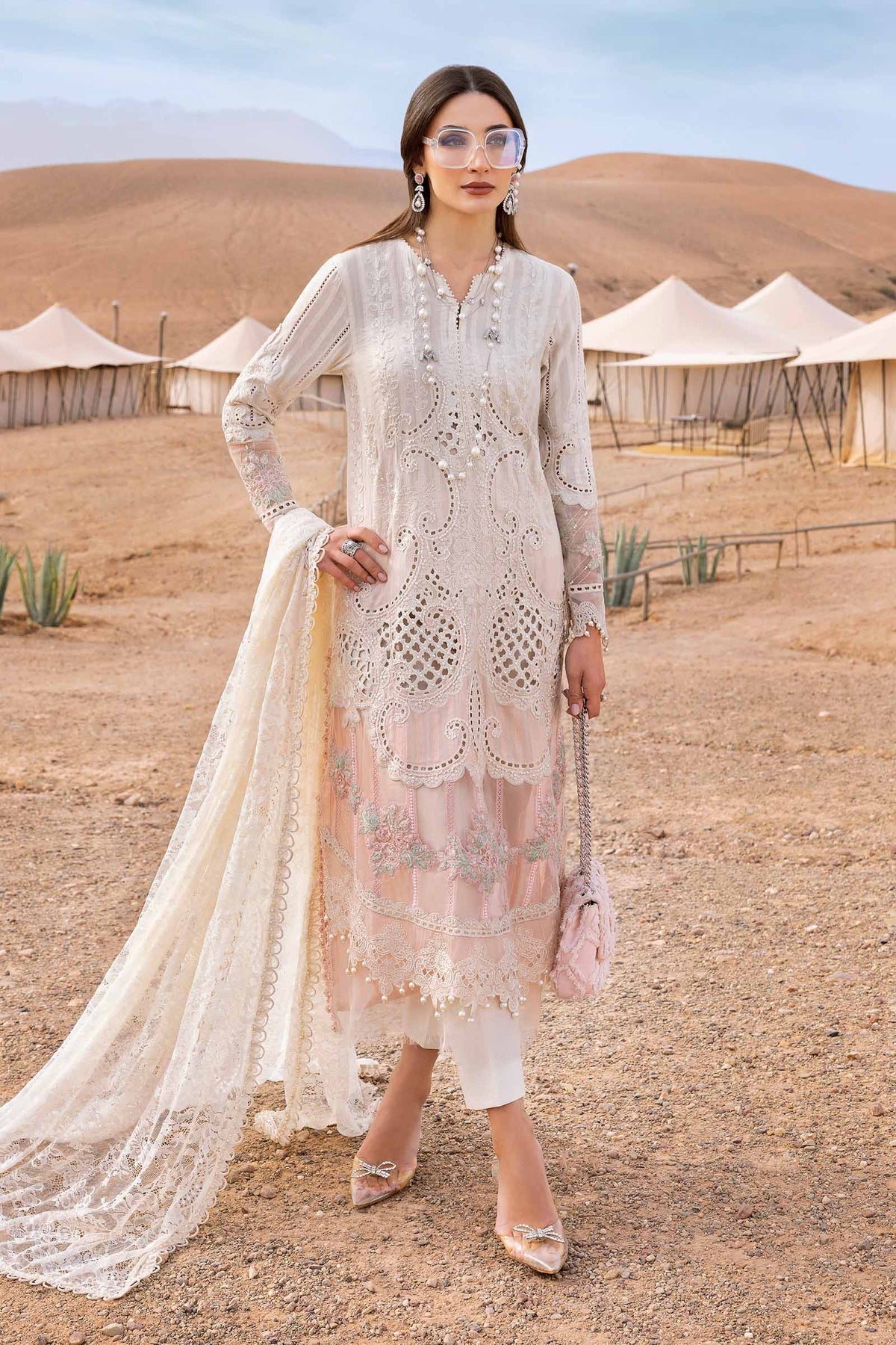 Maria B | Luxury Lawn 25 | D-2515-A by Maria B - Designer Dress - Type: Ladies Clothes - Available at Libayah - 100% Original