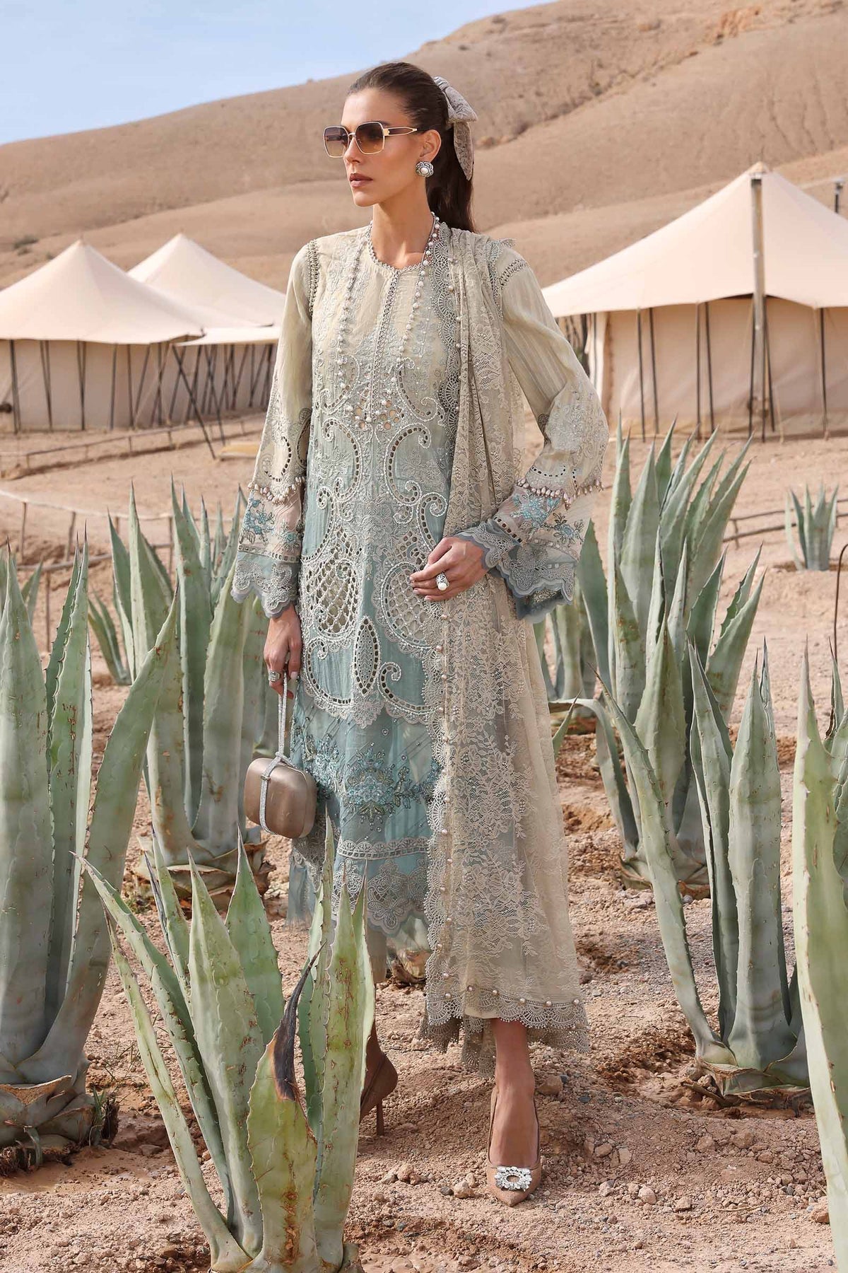Maria B | Luxury Lawn 25 | D-2515-B by Maria B - Designer Dress - Type: Ladies Clothes - Available at Libayah - 100% Original