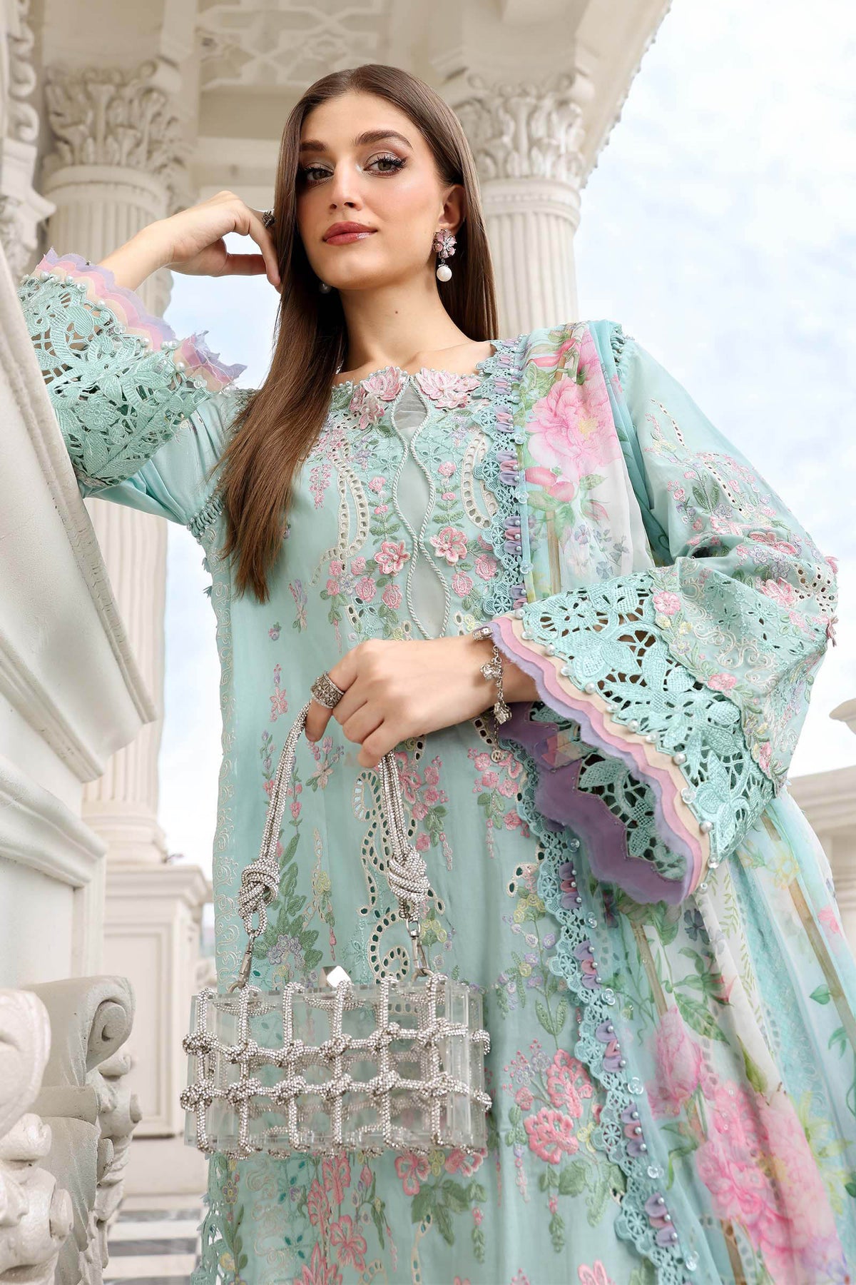 Maria B | luxury Lawn 26 | EL-26-15 by Maria B - Designer Dress  - Type : Ladies Clothes - Available at Libayah - 100% Original 