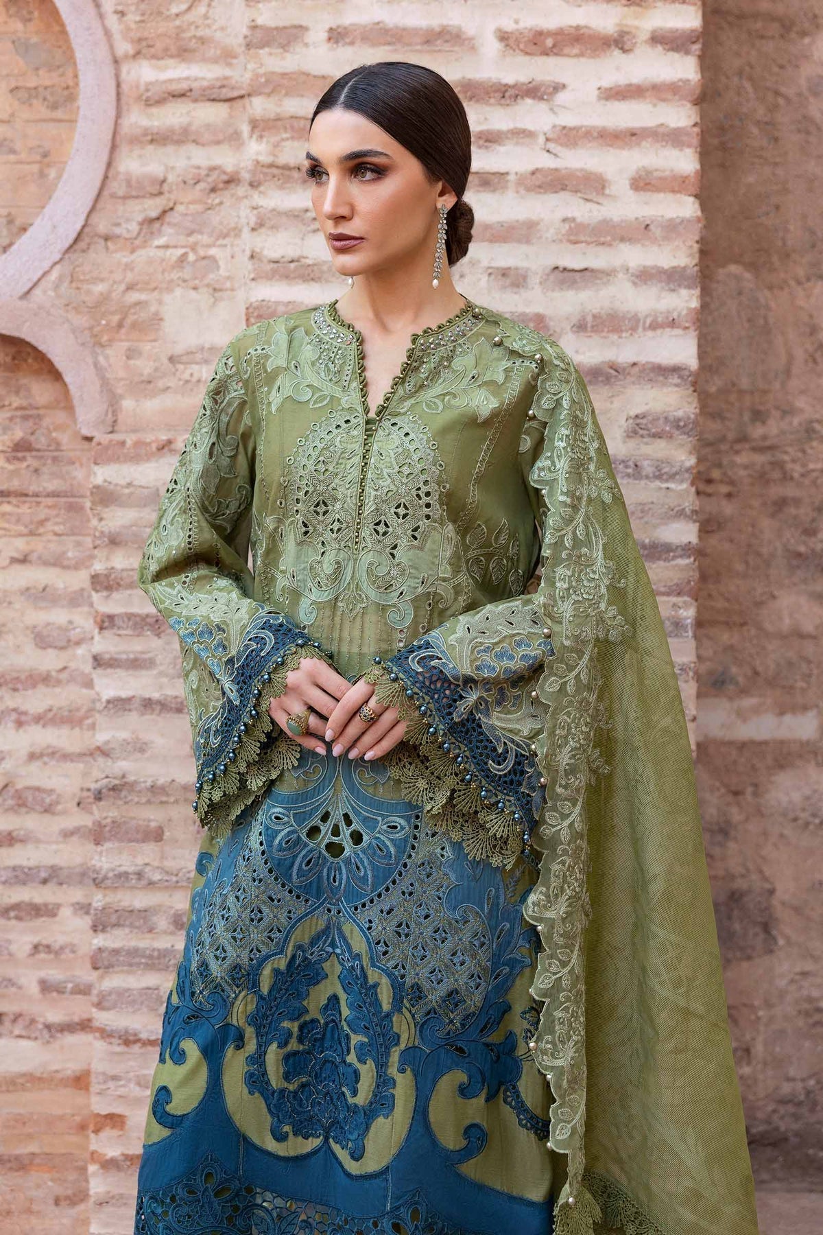 Maria B | Luxury Lawn 25 | D-2501-A by Maria B - Designer Dress - Type: Ladies Clothes - Available at Libayah - 100% Original