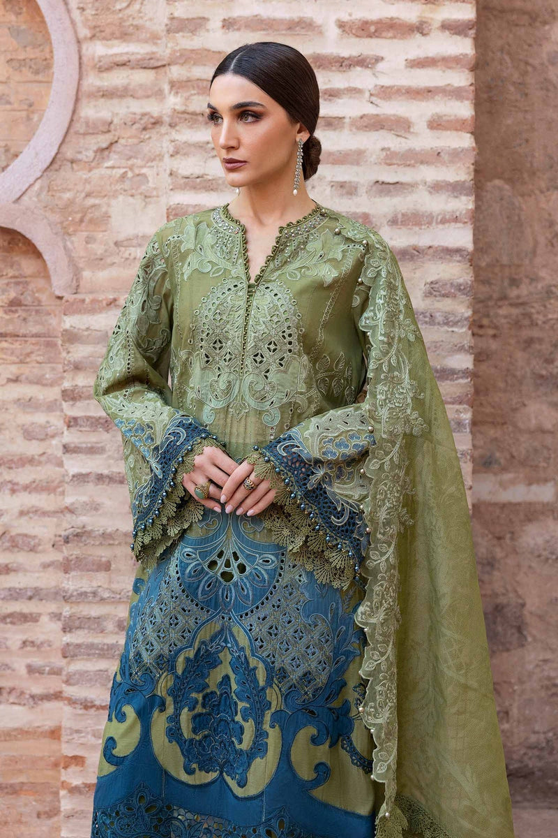 Maria B | Luxury Lawn 25 | D-2501-A by Maria B - Designer Dress - Type: Ladies Clothes - Available at Libayah - 100% Original