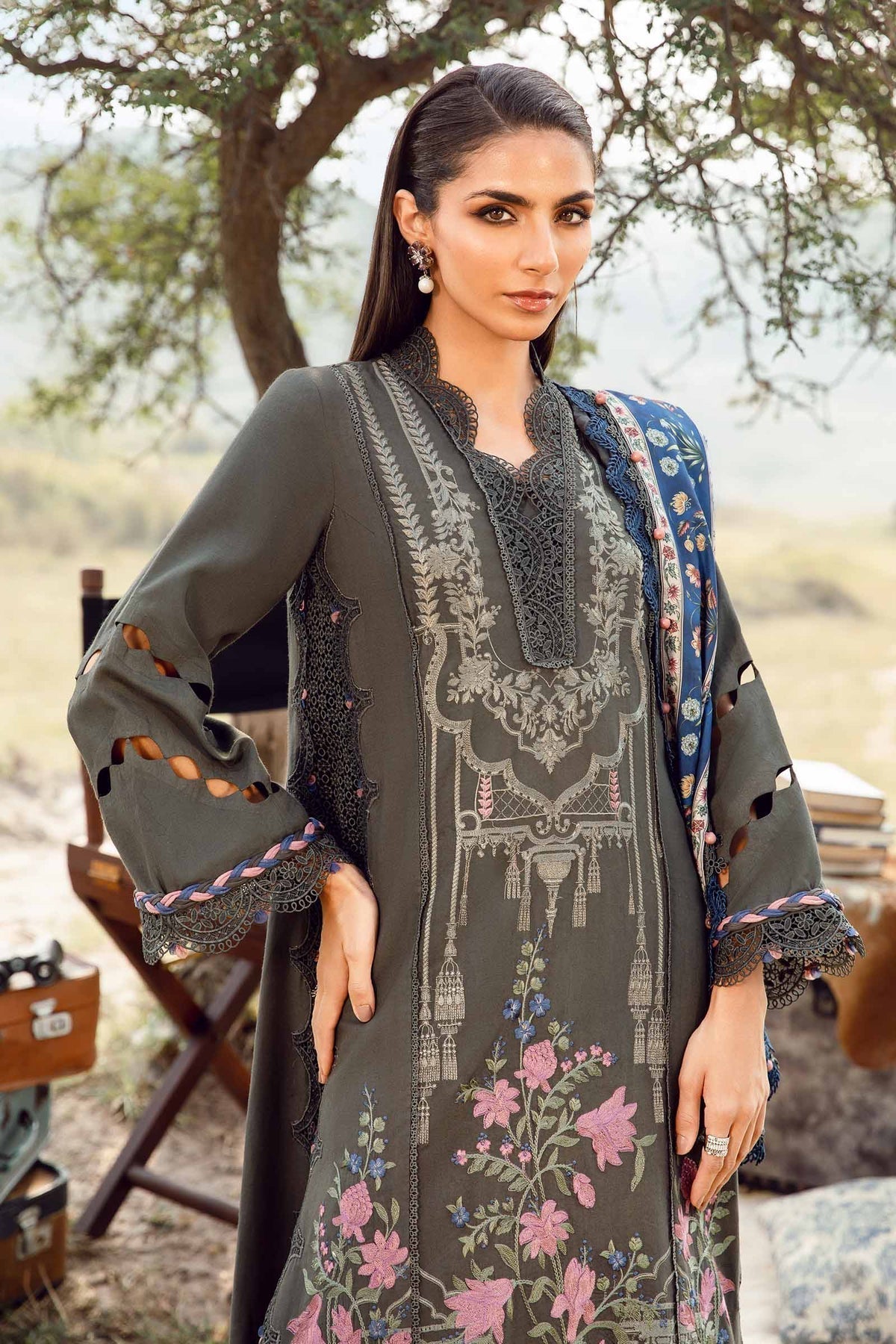 Maria B | M Prints Winter 24 | MPT-2401-A by Maria B - Designer Dress  - Type : Ladies Clothes - Available at Libayah - 100% Original 