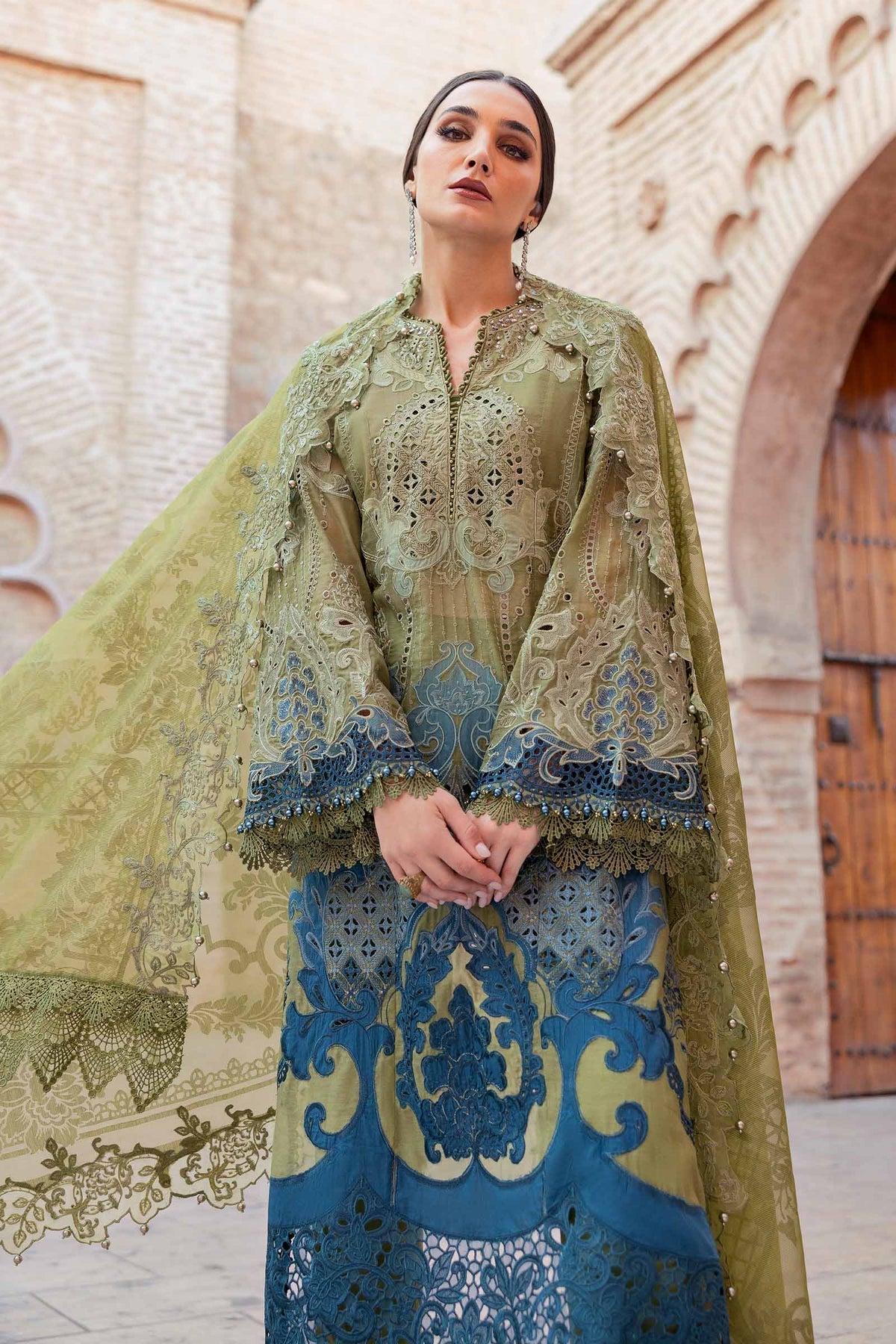 Maria B | Luxury Lawn 25 | D-2501-A by Maria B - Designer Dress - Type: Ladies Clothes - Available at Libayah - 100% Original