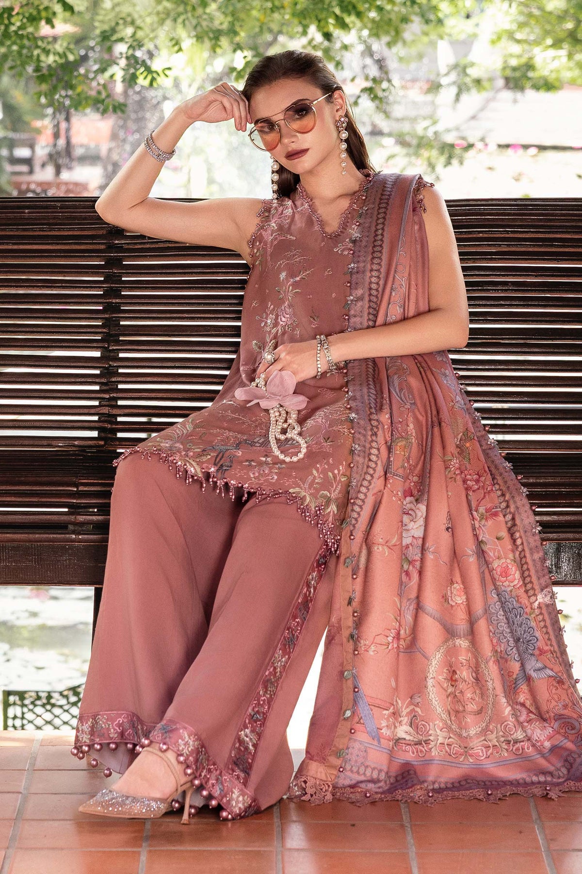Maria B | M Prints Winter 25 | MPT-2801-A by Maria B - Designer Dress  - Type : Ladies Clothes - Available at Libayah - 100% Original 