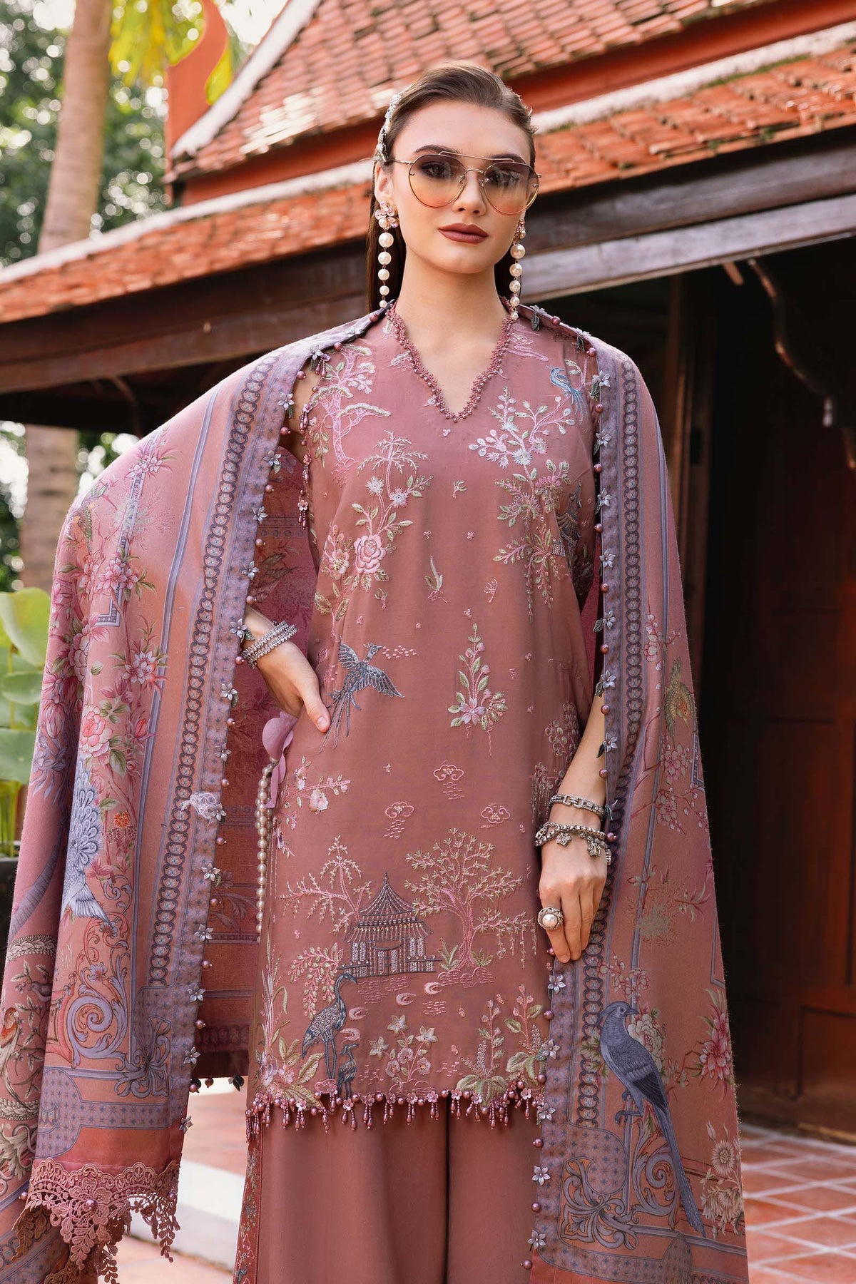 Maria B | M Prints Winter 25 | MPT-2801-A by Maria B - Designer Dress  - Type : Ladies Clothes - Available at Libayah - 100% Original 