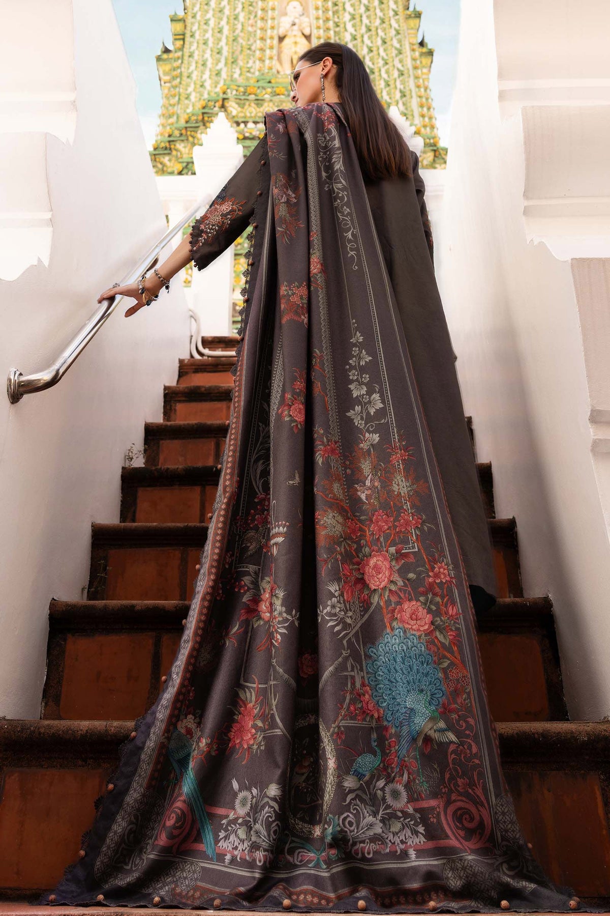 Maria B | M Prints Winter 25 | MPT-2801-B by Maria B - Designer Dress  - Type : Ladies Clothes - Available at Libayah - 100% Original 