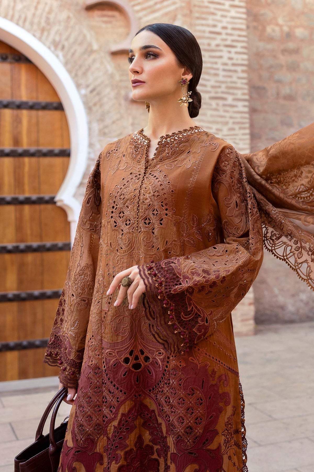 Maria B | Luxury Lawn 25 | D-2501-B by Maria B - Designer Dress - Type: Ladies Clothes - Available at Libayah - 100% Original
