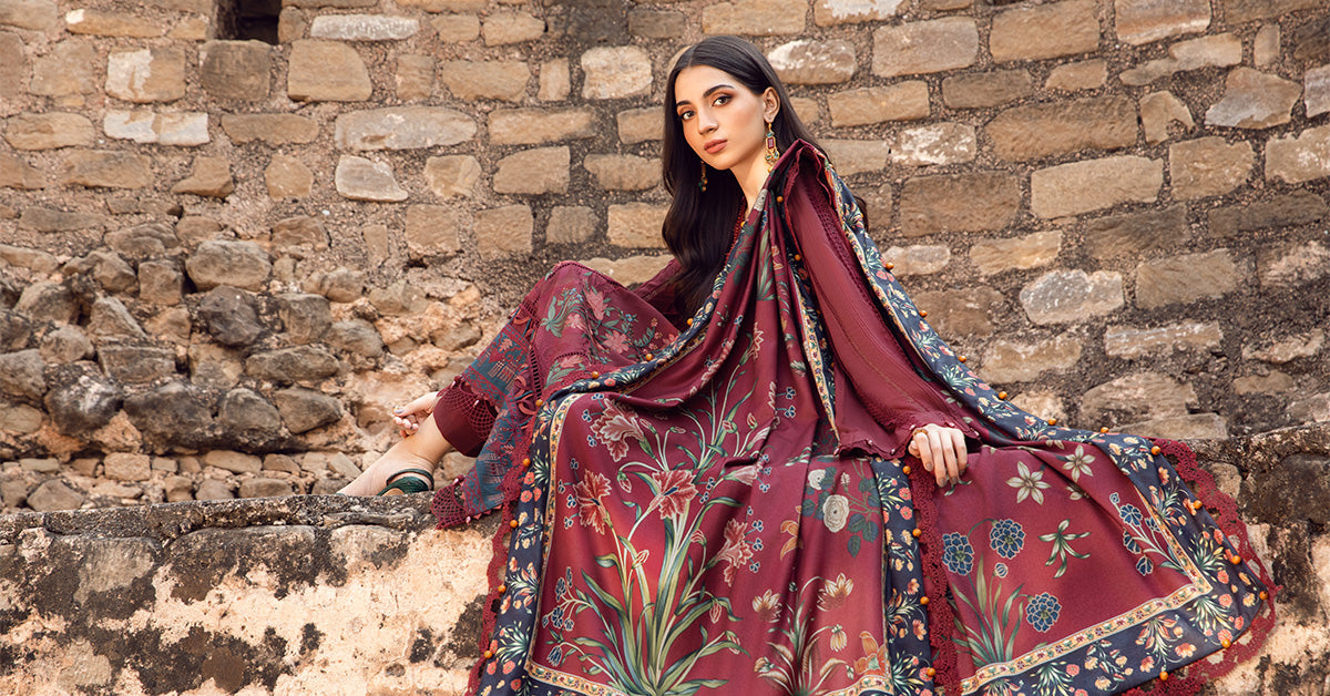 Maria B | M Prints Winter 24 | MPT-2401-B by Maria B - Designer Dress  - Type : Ladies Clothes - Available at Libayah - 100% Original 