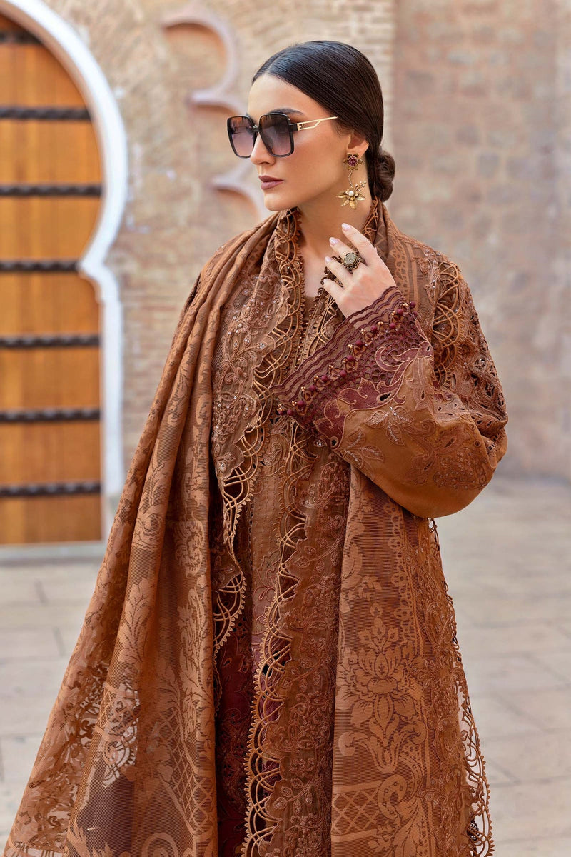 Maria B | Luxury Lawn 25 | D-2501-B by Maria B - Designer Dress - Type: Ladies Clothes - Available at Libayah - 100% Original