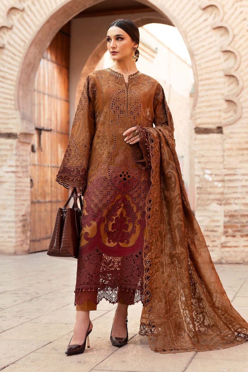 Maria B | Luxury Lawn 25 | D-2501-B by Maria B - Designer Dress - Type: Ladies Clothes - Available at Libayah - 100% Original
