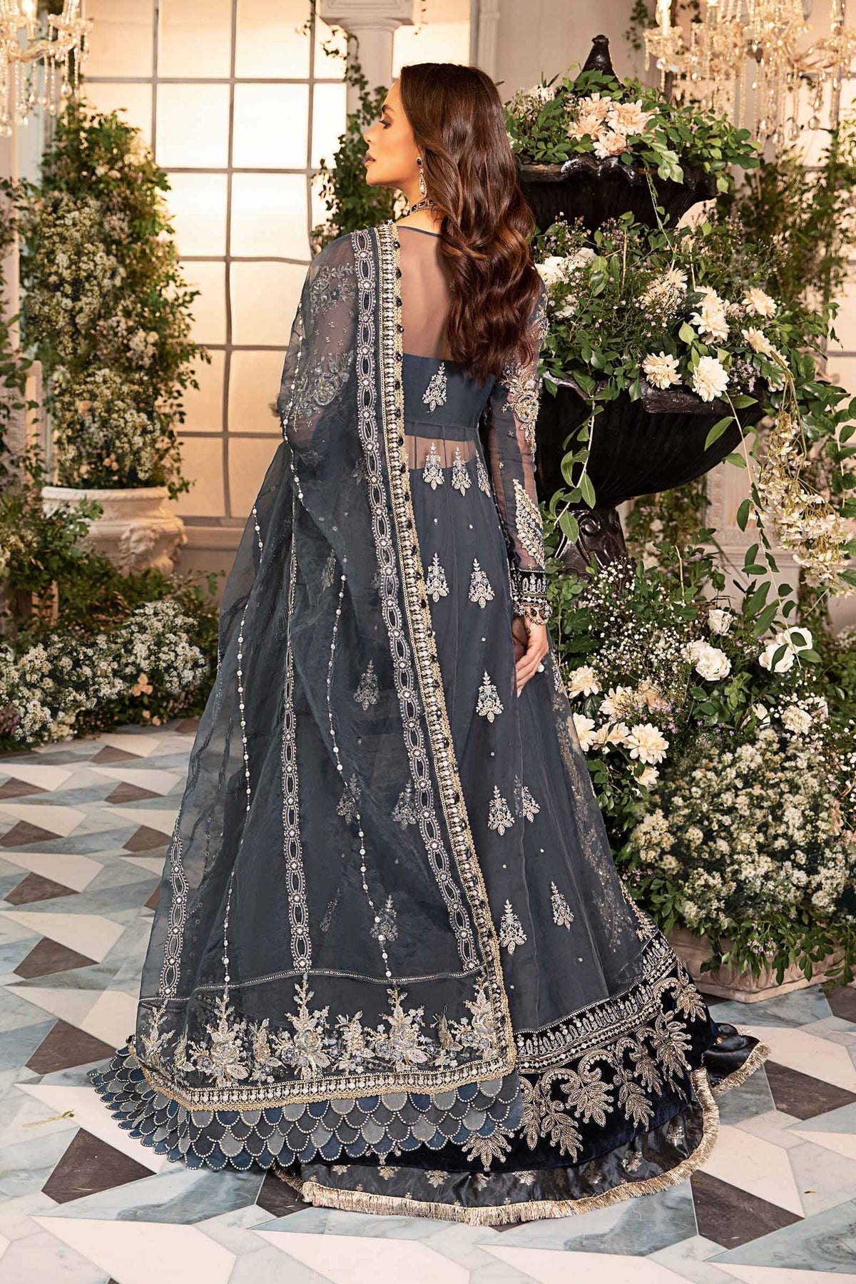 Maria B | Mbroidered Formals 24| Organza Suit | BD-2901 by Maria B - Designer Dress  - Type : Wedding Dress - Available at Libayah - 100% Original 