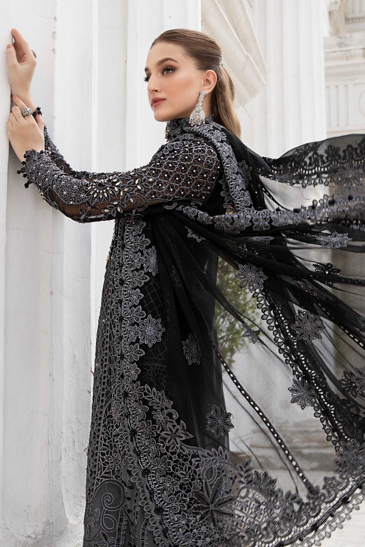 Maria B | Chiffon Formals 24 | Chiffon Suit | MPC-24-101 by Maria B - Designer Dress - Type: Formal - Available at Libayah - 100% Original