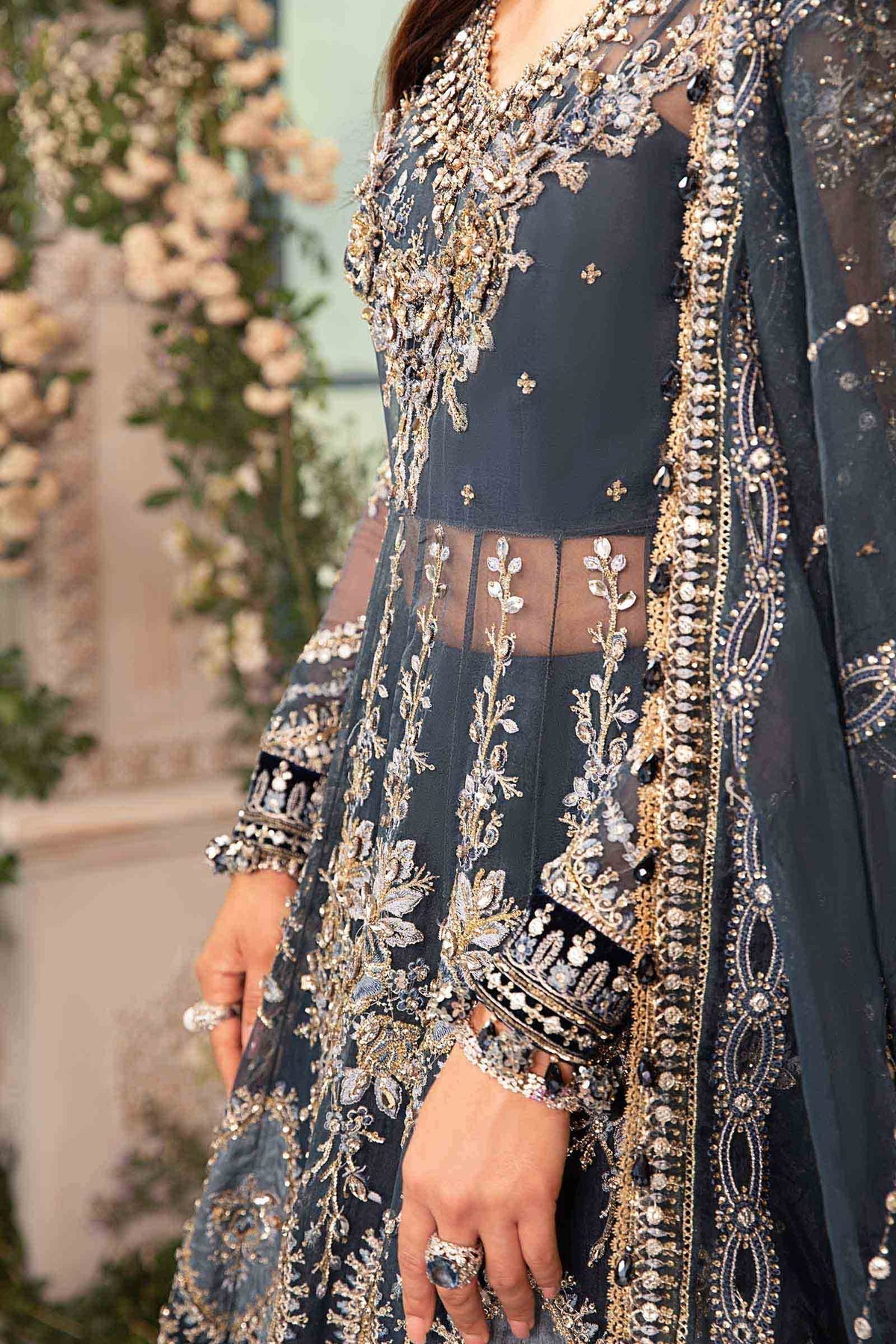 Maria B | Mbroidered Formals 24| Organza Suit | BD-2901 by Maria B - Designer Dress  - Type : Wedding Dress - Available at Libayah - 100% Original 