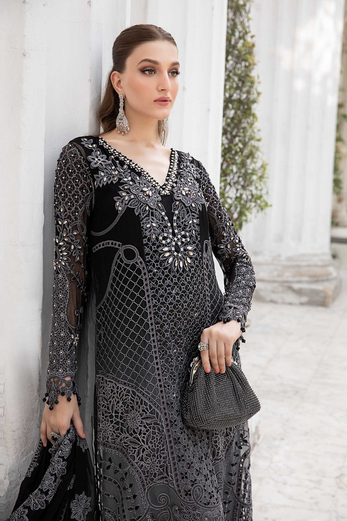 Maria B | Chiffon Formals 24 | Chiffon Suit | MPC-24-101 by Maria B - Designer Dress - Type: Formal - Available at Libayah - 100% Original