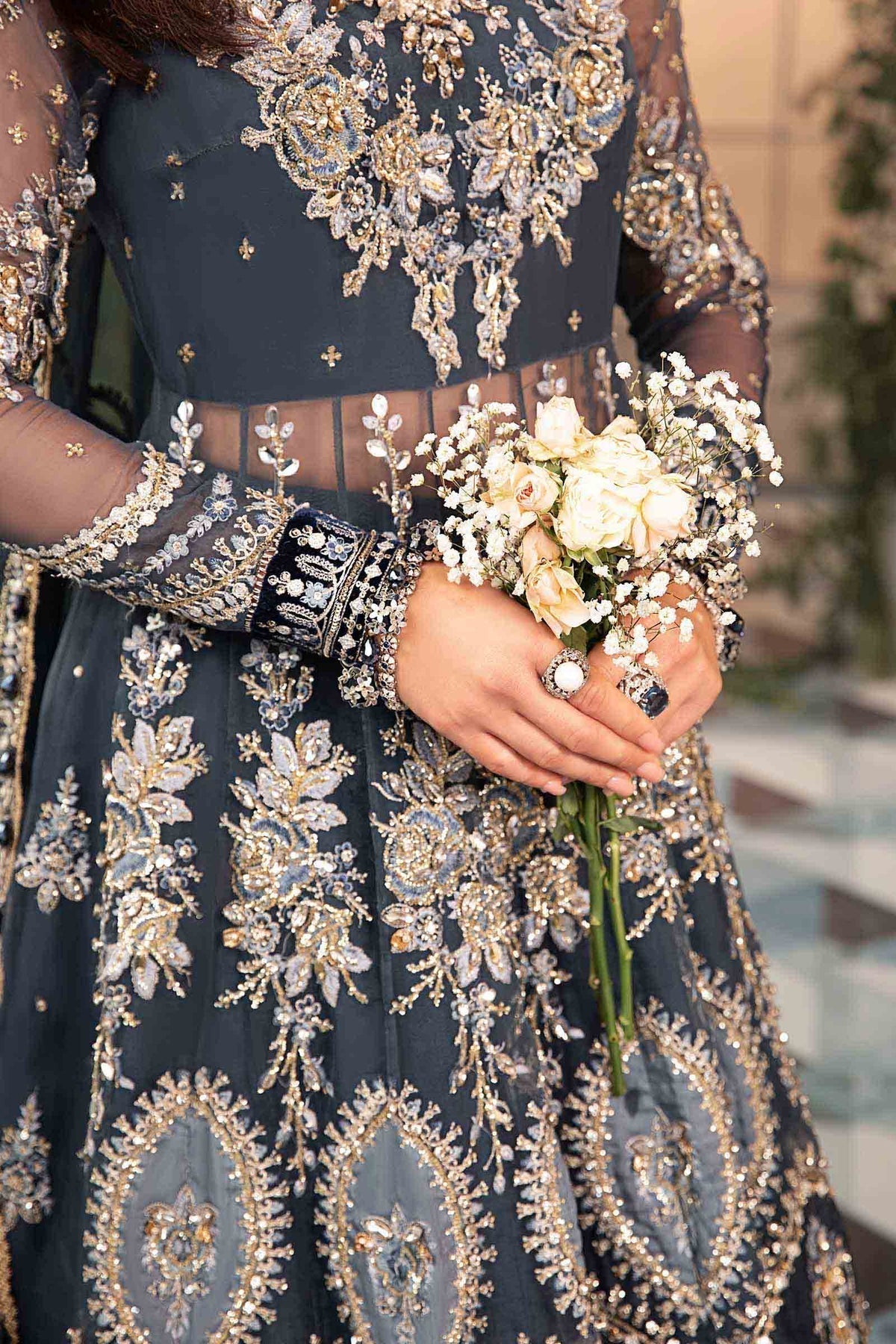 Maria B | Mbroidered Formals 24| Organza Suit | BD-2901 by Maria B - Designer Dress  - Type : Wedding Dress - Available at Libayah - 100% Original 