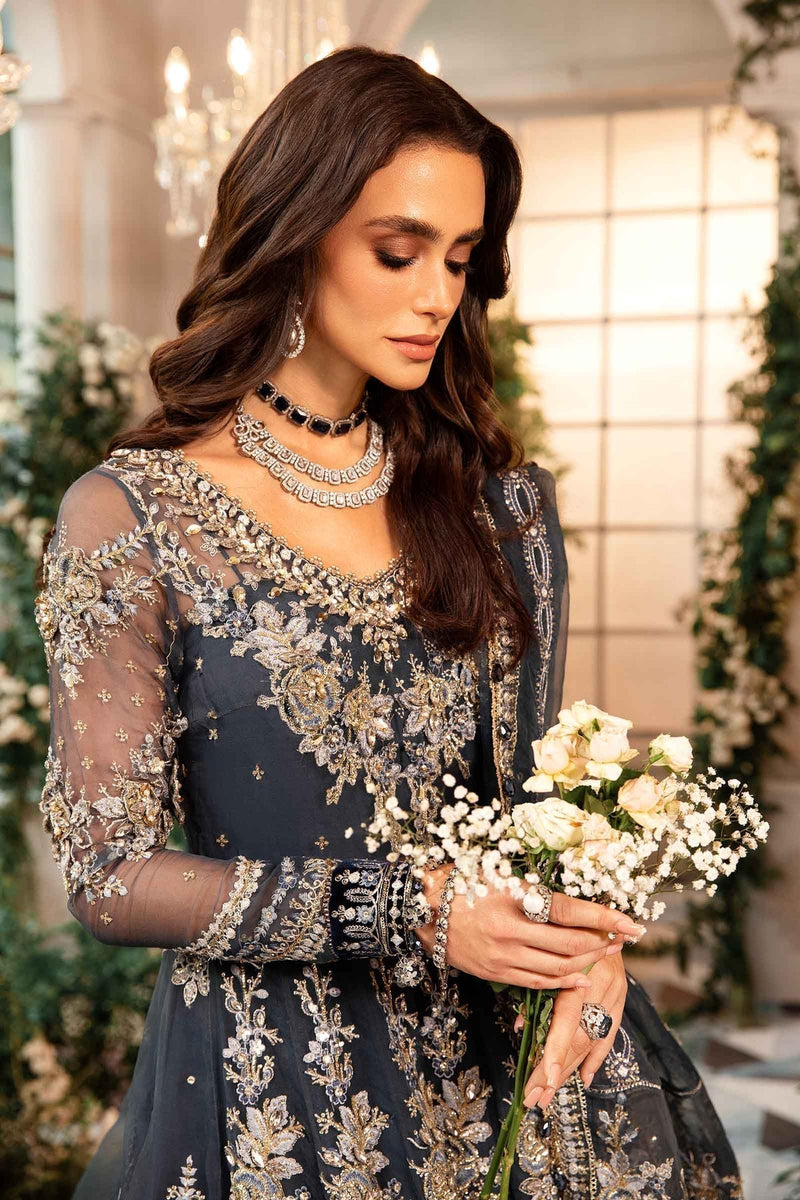 Maria B | Mbroidered Formals 24| Organza Suit | BD-2901 by Maria B - Designer Dress  - Type : Wedding Dress - Available at Libayah - 100% Original 