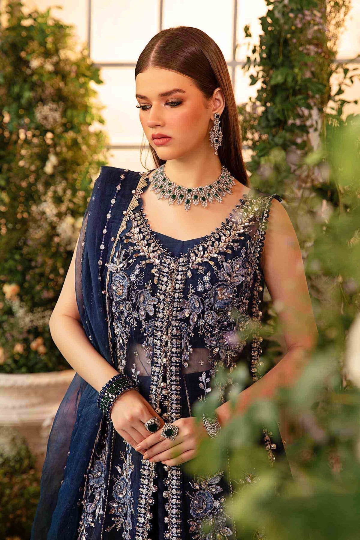 Maria B | Mbroidered Formals 24| Organza Suit | BD-2901 by Maria B - Designer Dress  - Type : Wedding Dress - Available at Libayah - 100% Original 