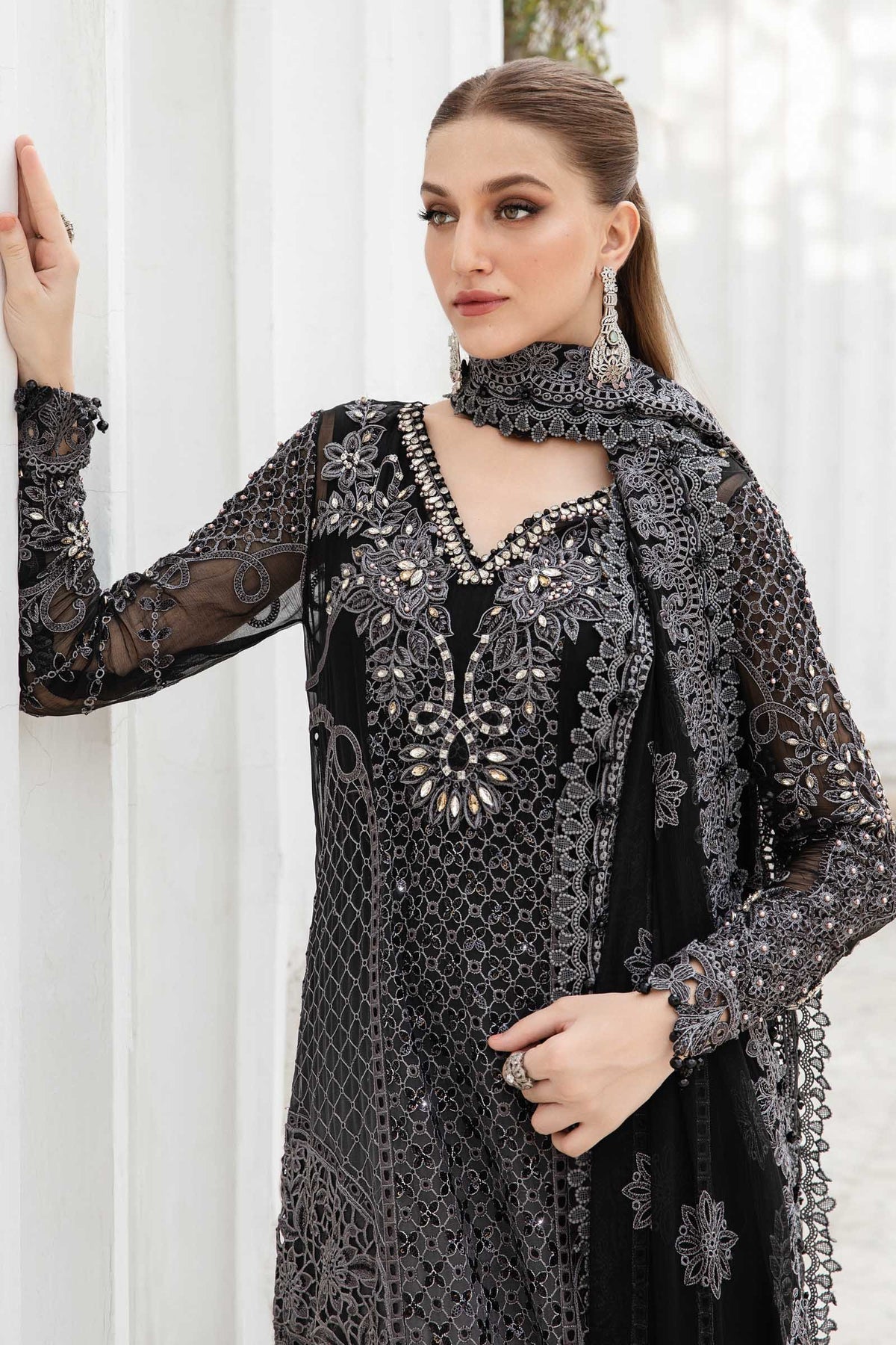 Maria B | Chiffon Formals 24 | Chiffon Suit | MPC-24-101 by Maria B - Designer Dress - Type: Formal - Available at Libayah - 100% Original