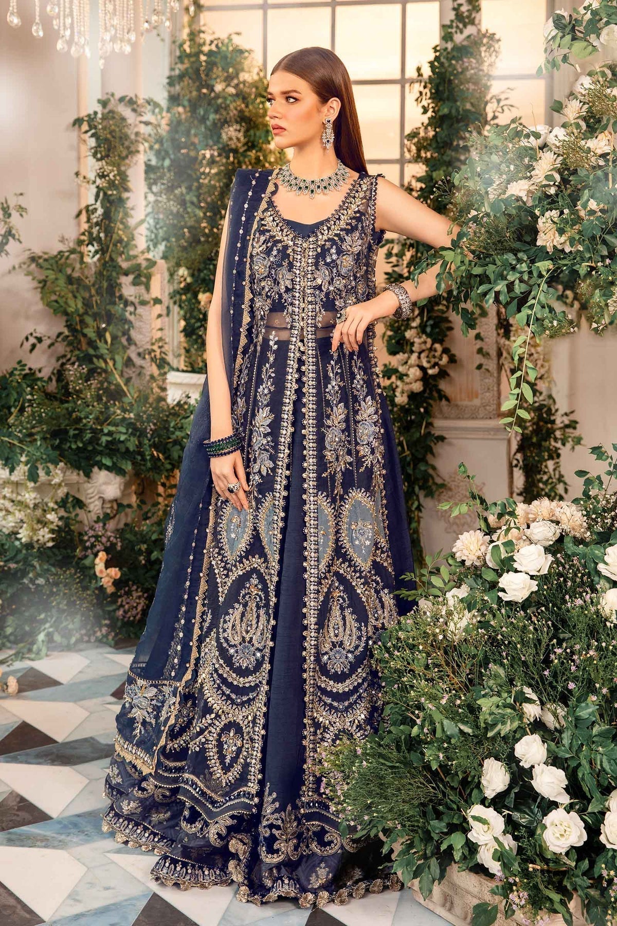 Maria B | Mbroidered Formals 24| Organza Suit | BD-2901 by Maria B - Designer Dress  - Type : Wedding Dress - Available at Libayah - 100% Original 