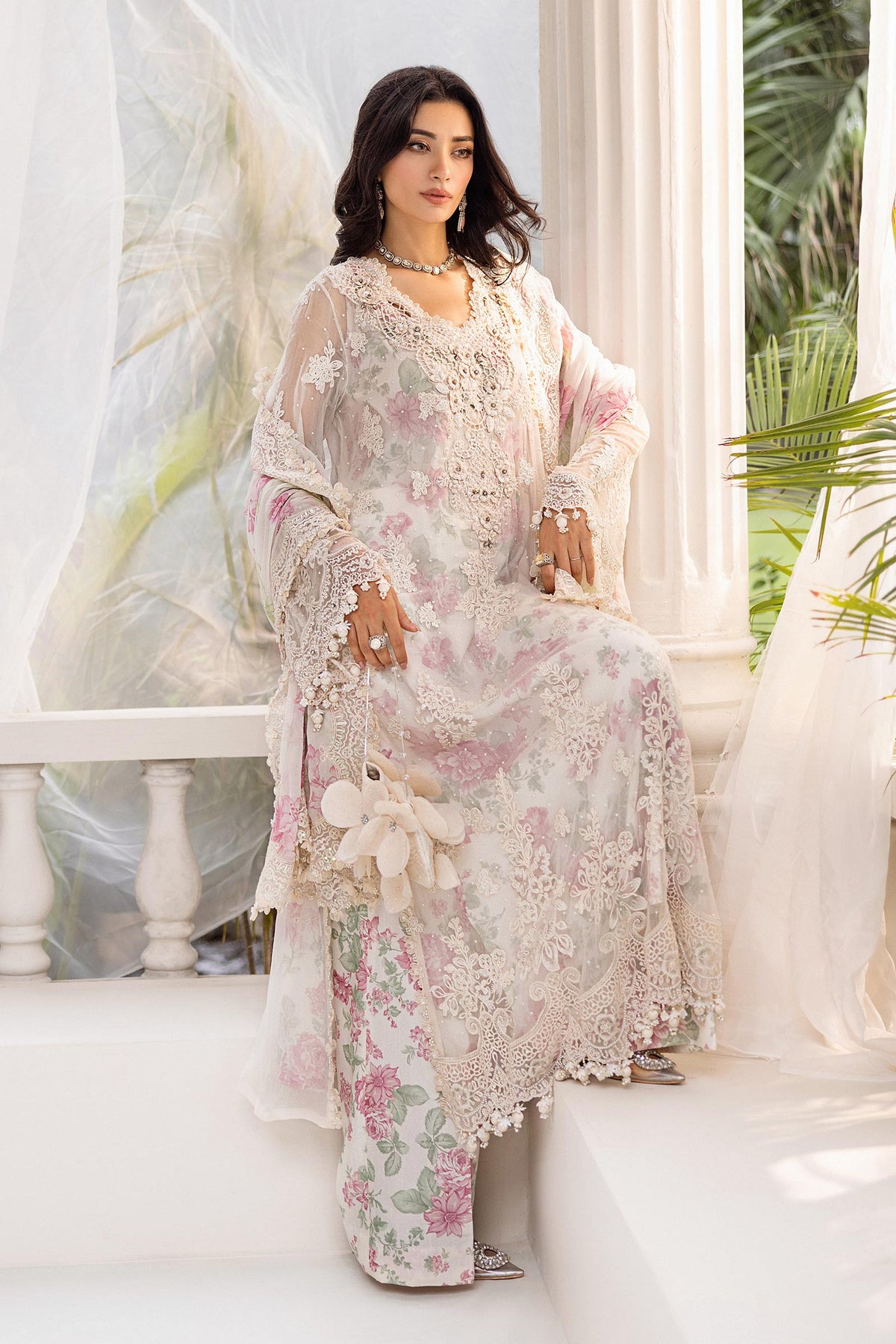 Maria B | Chiffon Formals 25 | MPC-25-101 by Maria B - Designer Dress  - Type : Ladies Clothes - Available at Libayah - 100% Original 