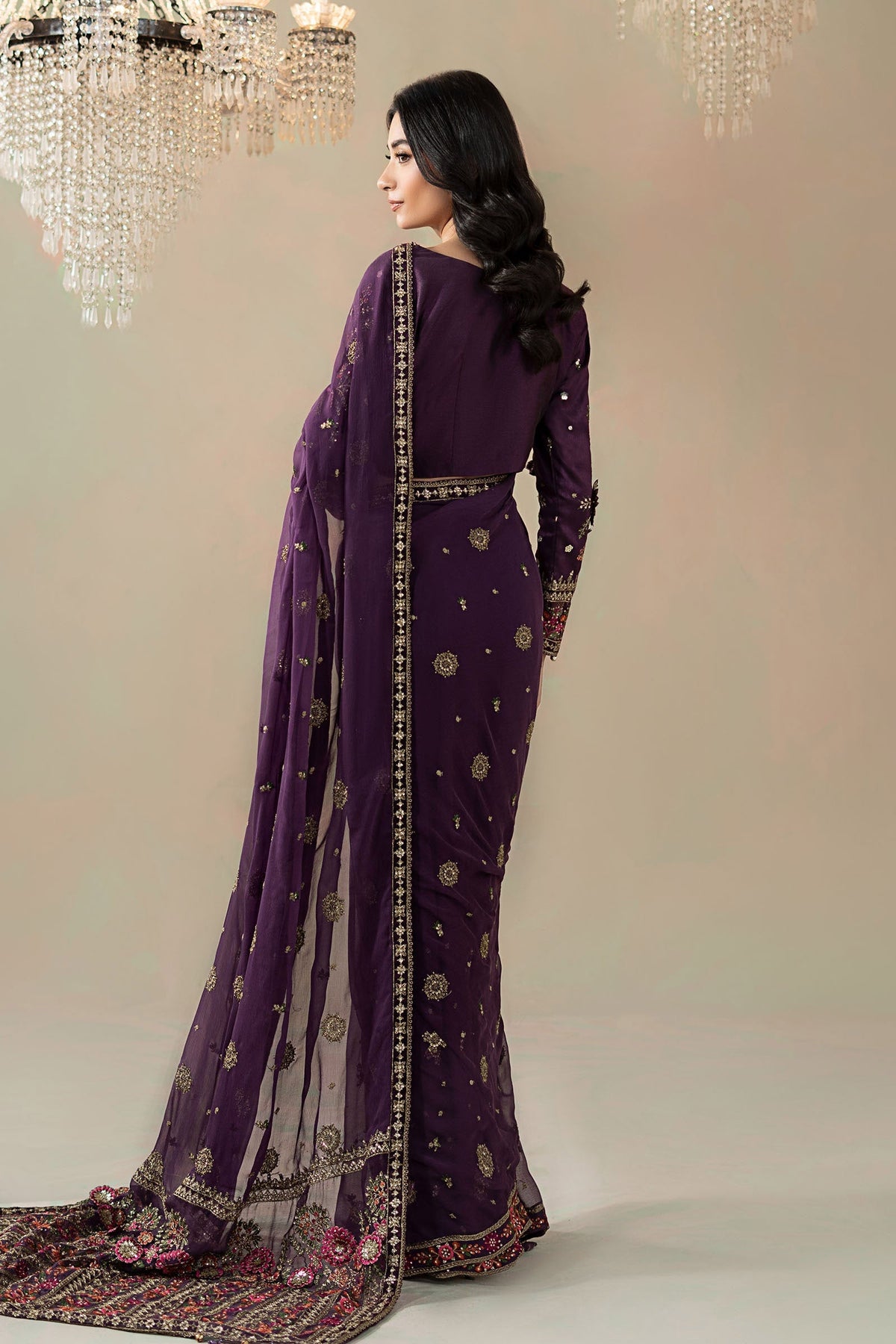 Maria B | Soiree Formals | WFS-09-01-Purple by Maria B - Designer Dress - Type : Ladies Clothes - Available at Libayah - 100% Original 