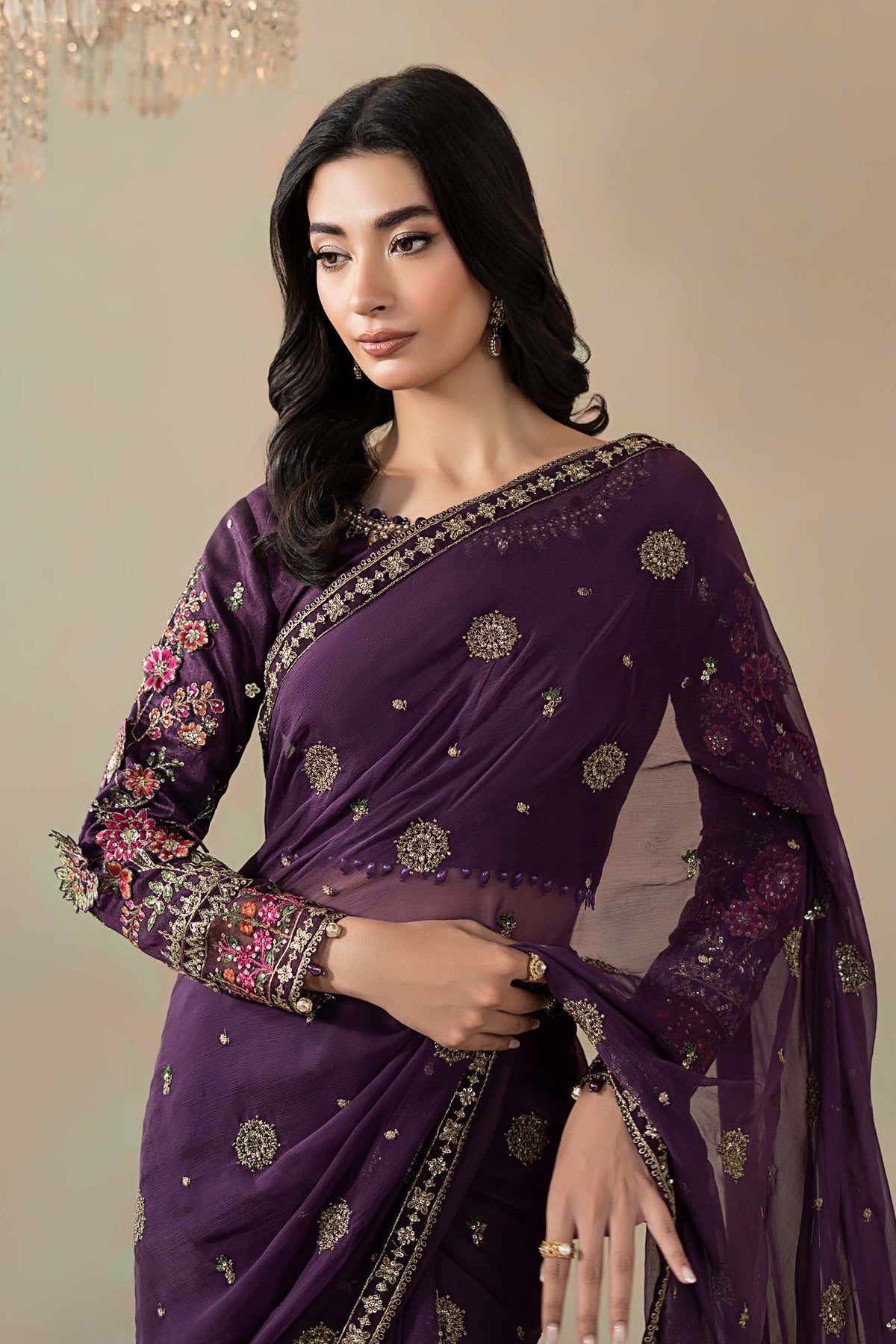 Maria B | Soiree Formals | WFS-09-01-Purple by Maria B - Designer Dress - Type : Ladies Clothes - Available at Libayah - 100% Original 