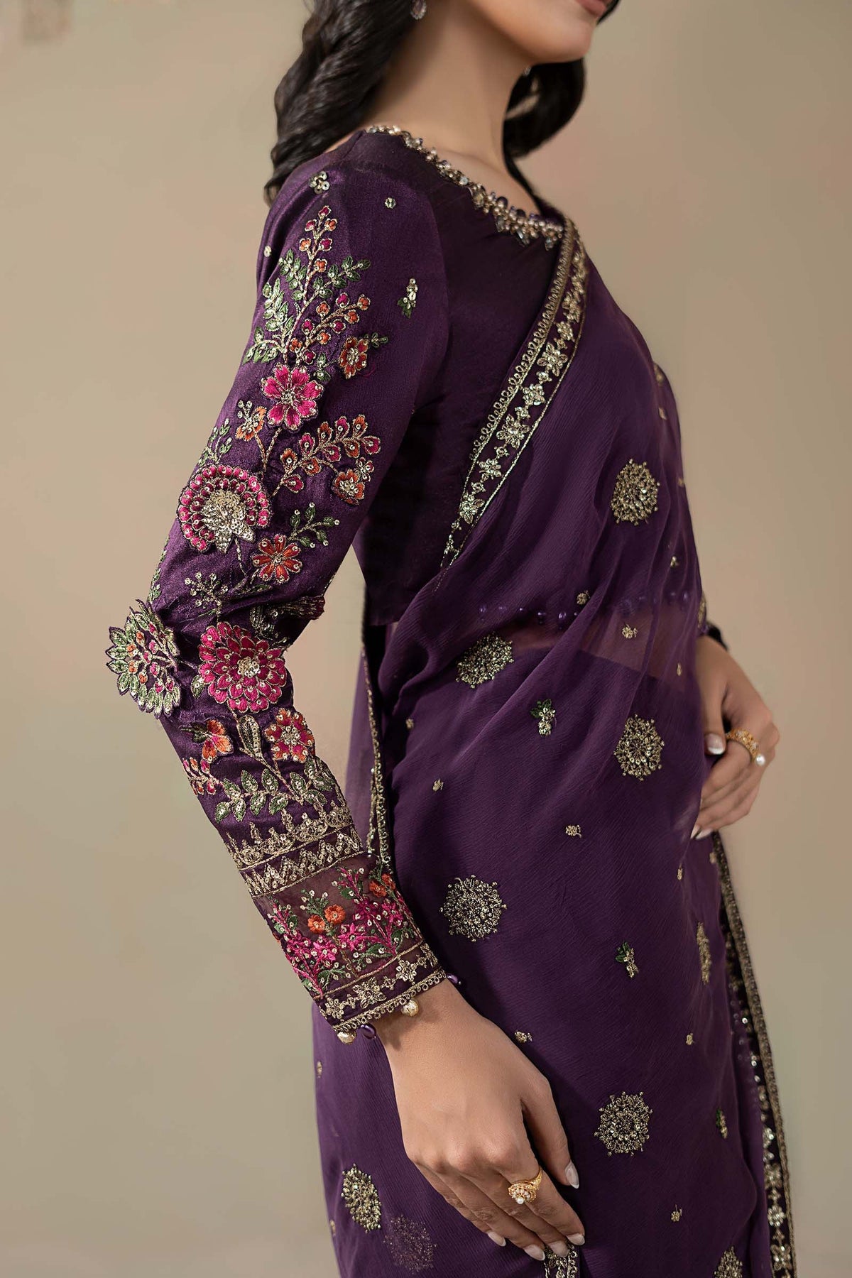 Maria B | Soiree Formals | WFS-09-01-Purple by Maria B - Designer Dress - Type : Ladies Clothes - Available at Libayah - 100% Original 