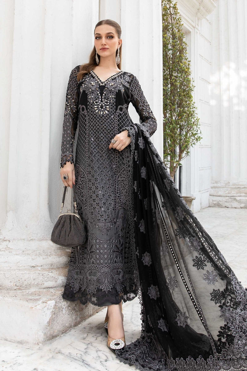 Maria B | Chiffon Formals 24 | Chiffon Suit | MPC-24-101 by Maria B - Designer Dress - Type: Formal - Available at Libayah - 100% Original