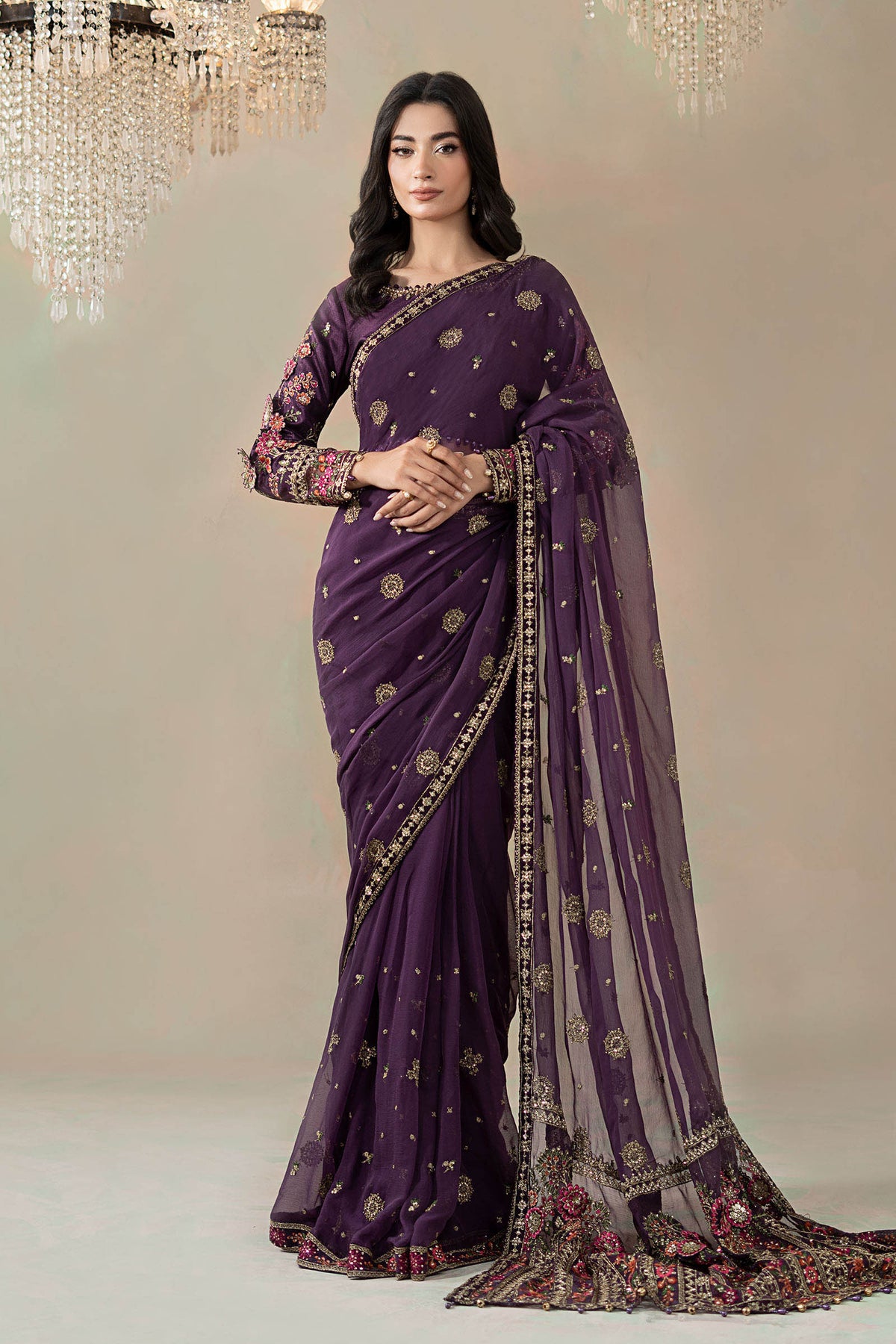 Maria B | Soiree Formals | WFS-09-01-Purple by Maria B - Designer Dress - Type : Ladies Clothes - Available at Libayah - 100% Original 