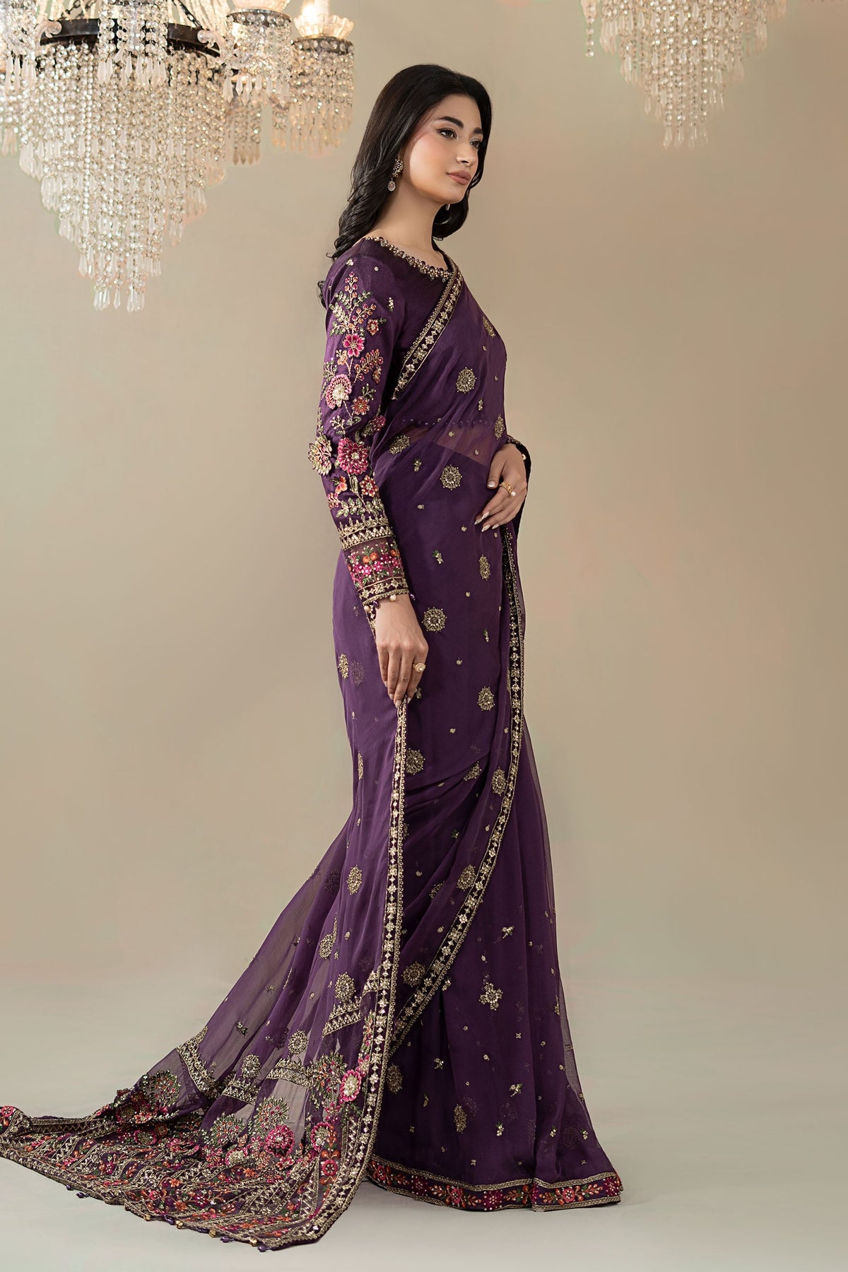 Maria B | Soiree Formals | WFS-09-01-Purple by Maria B - Designer Dress - Type : Ladies Clothes - Available at Libayah - 100% Original 