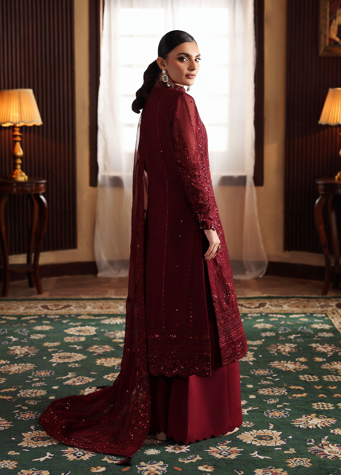 Gulaal | Evayna Embroidered Chiffon | Vezeen by Gulaal - Designer Dress  - Type : Ladies Clothes - Available at Libayah - 100% Original 