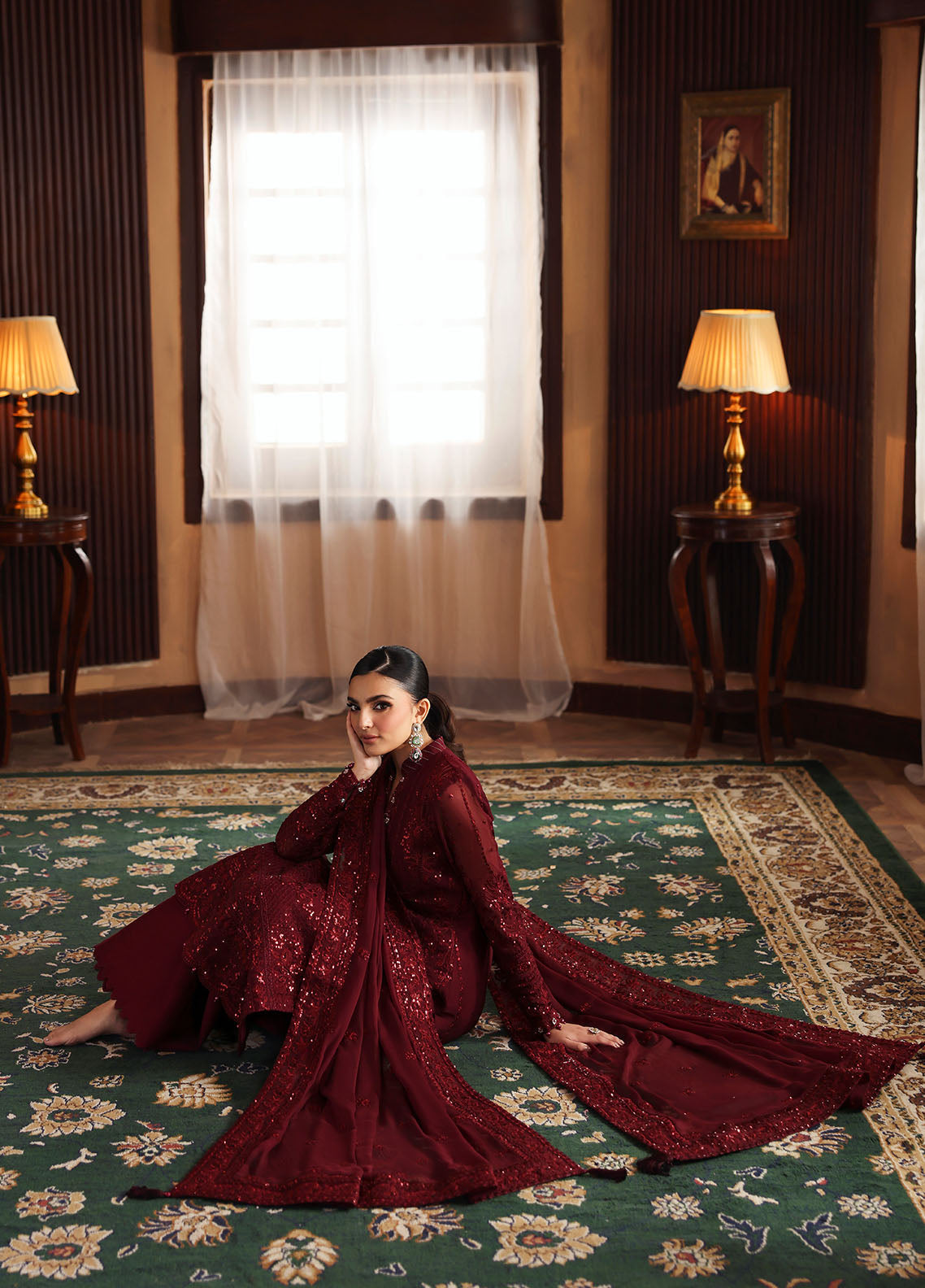 Gulaal | Evayna Embroidered Chiffon | Vezeen by Gulaal - Designer Dress  - Type : Ladies Clothes - Available at Libayah - 100% Original 