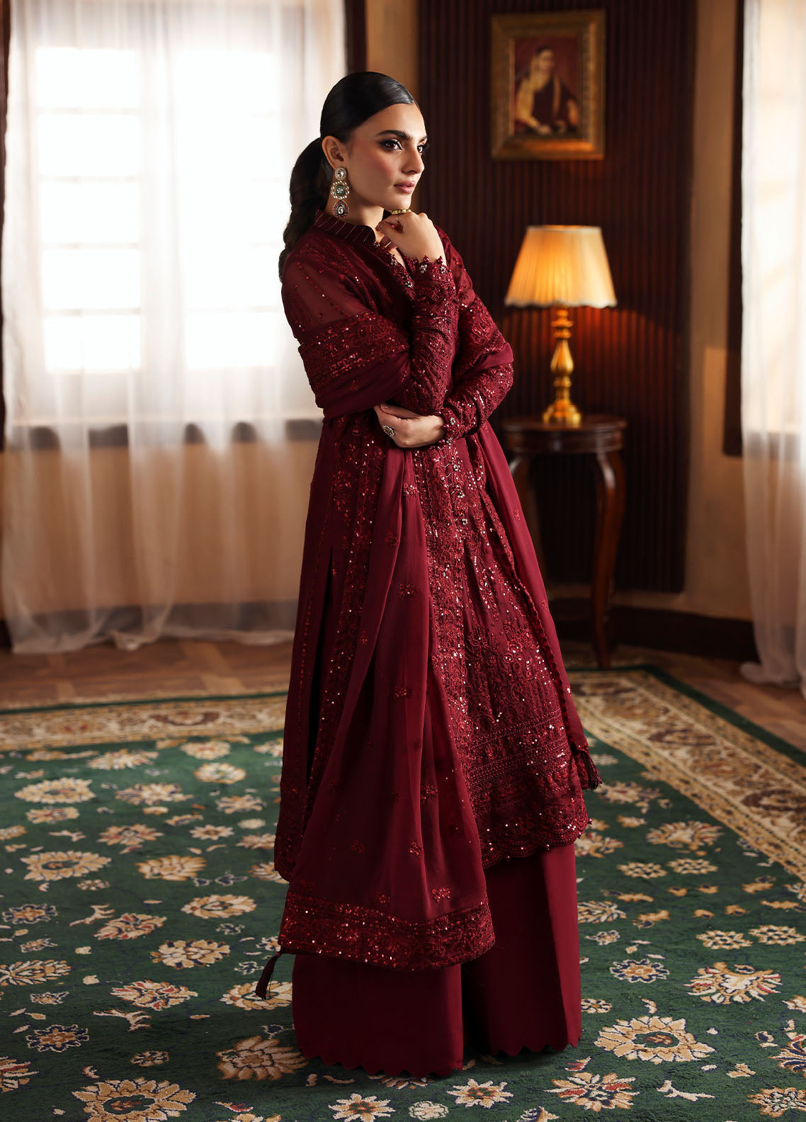 Gulaal | Evayna Embroidered Chiffon | Vezeen by Gulaal - Designer Dress  - Type : Ladies Clothes - Available at Libayah - 100% Original 