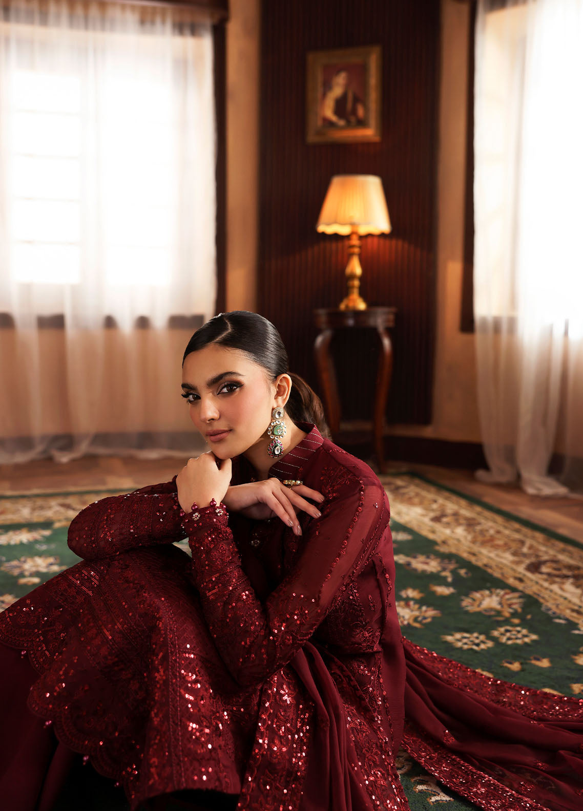 Gulaal | Evayna Embroidered Chiffon | Vezeen by Gulaal - Designer Dress  - Type : Ladies Clothes - Available at Libayah - 100% Original 