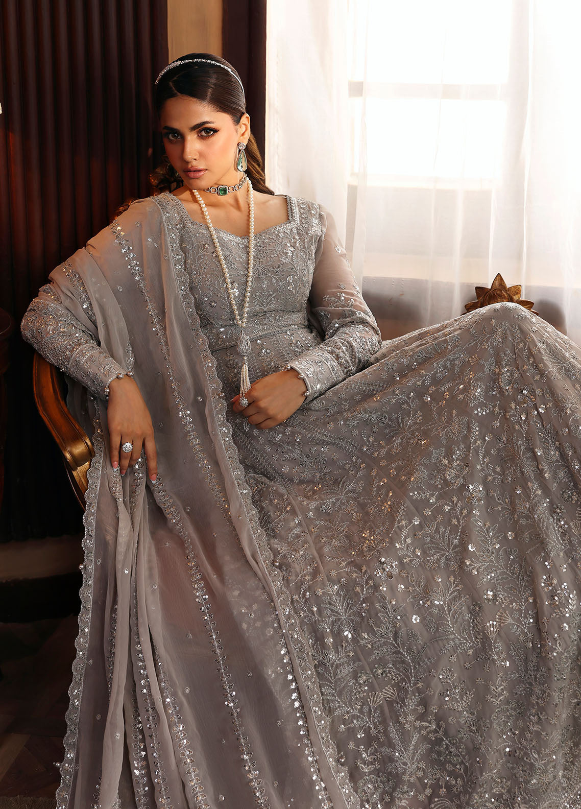 Gulaal | Evayna Embroidered Chiffon | Sheyza by Gulaal - Designer Dress  - Type : Ladies Clothes - Available at Libayah - 100% Original 