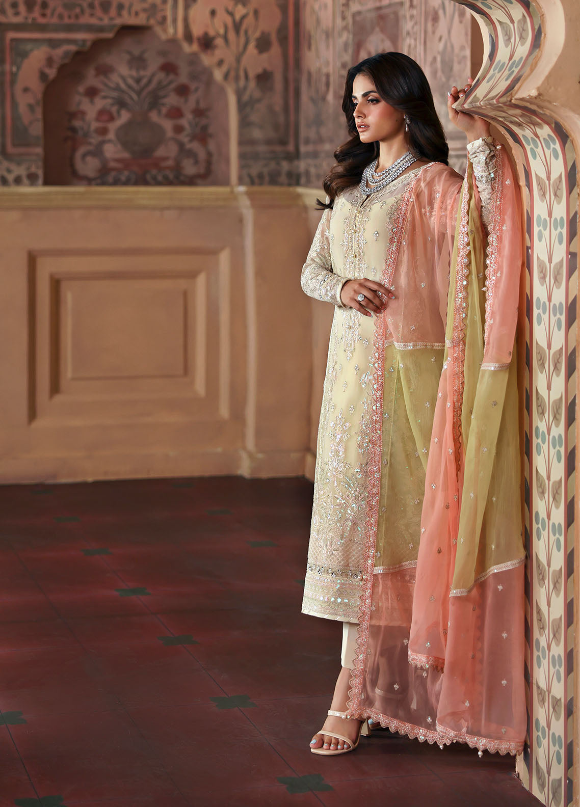 Gulaal | Evayna Embroidered Chiffon | Fareyah by Gulaal - Designer Dress  - Type : Ladies Clothes - Available at Libayah - 100% Original 