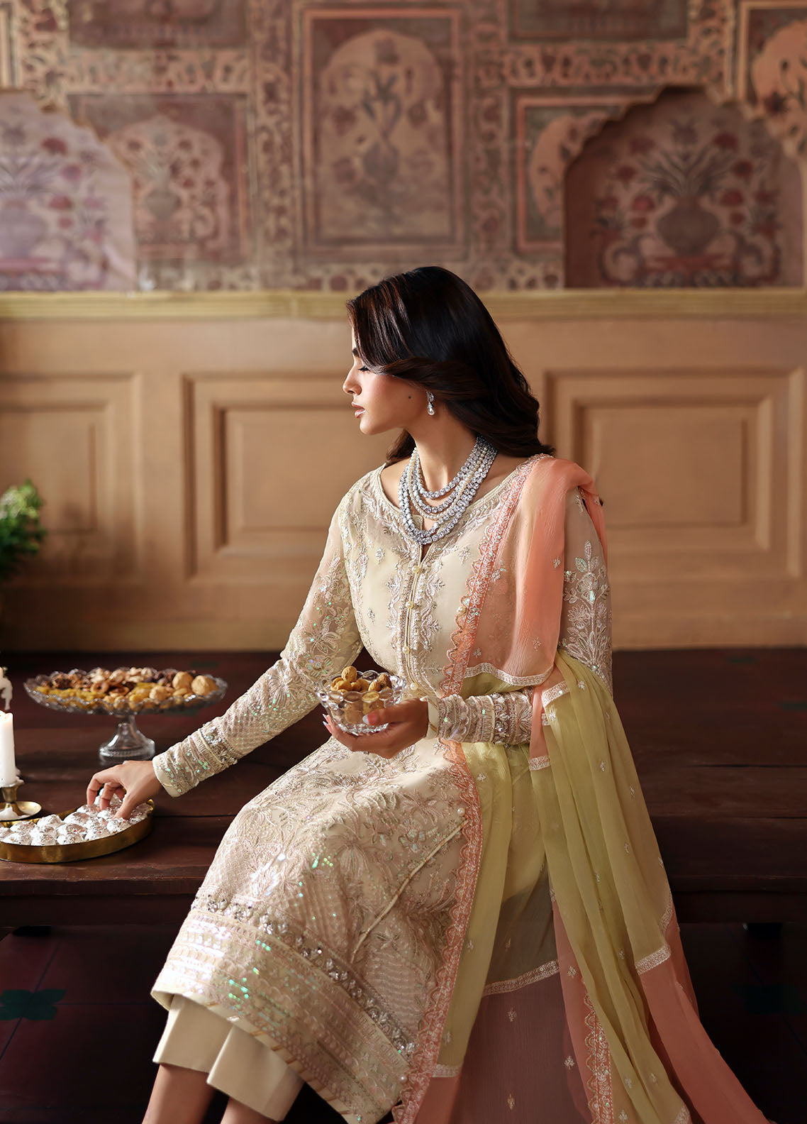 Gulaal | Evayna Embroidered Chiffon | Fareyah by Gulaal - Designer Dress  - Type : Ladies Clothes - Available at Libayah - 100% Original 